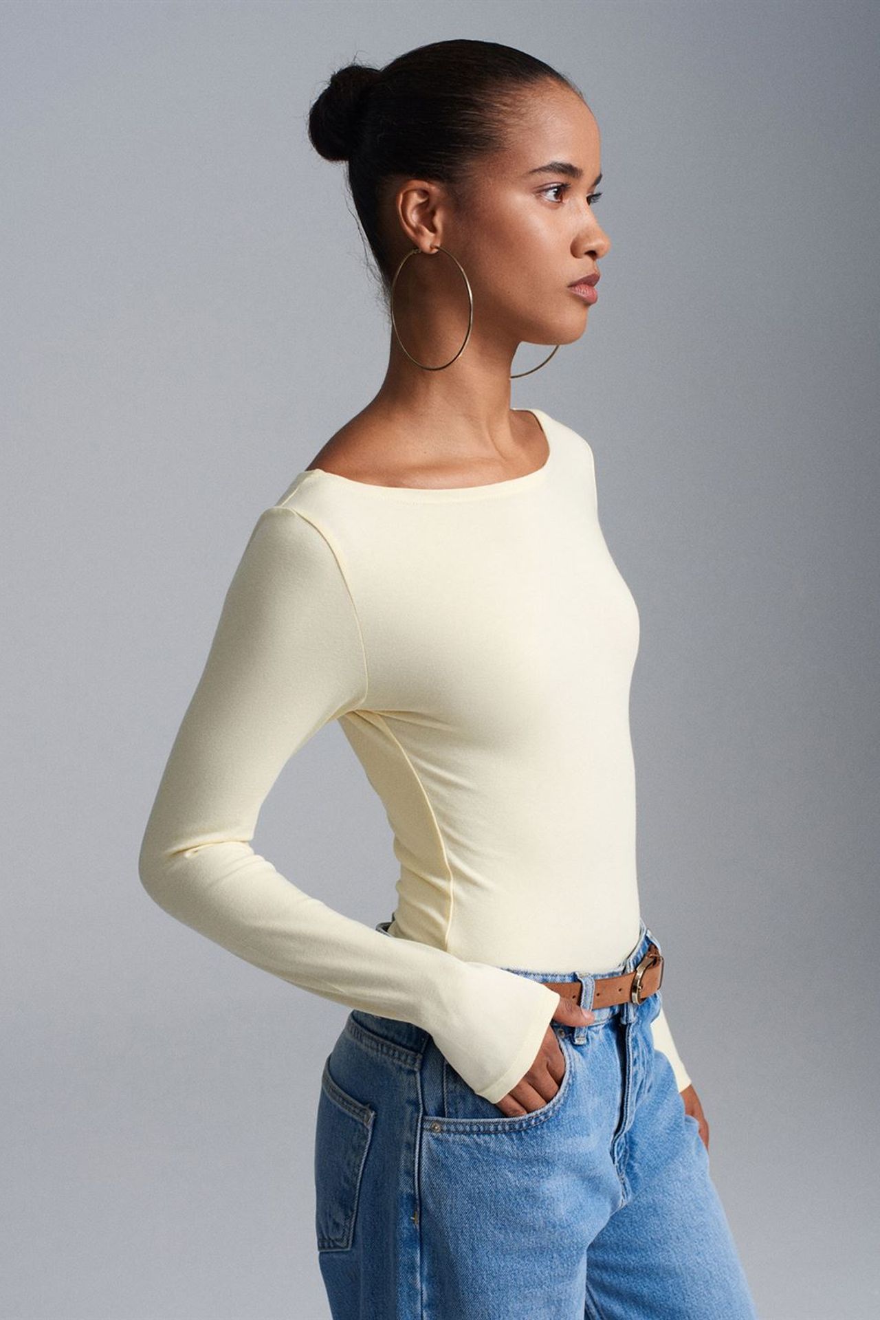 DILVIN Slim Fit Kayık Yaka Body 1