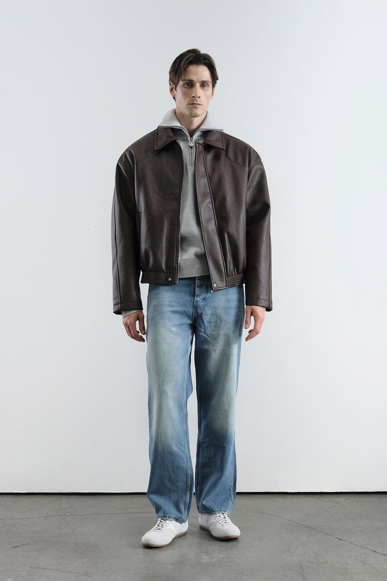 GIESTO Short Faux Leather Zip Jacket 2
