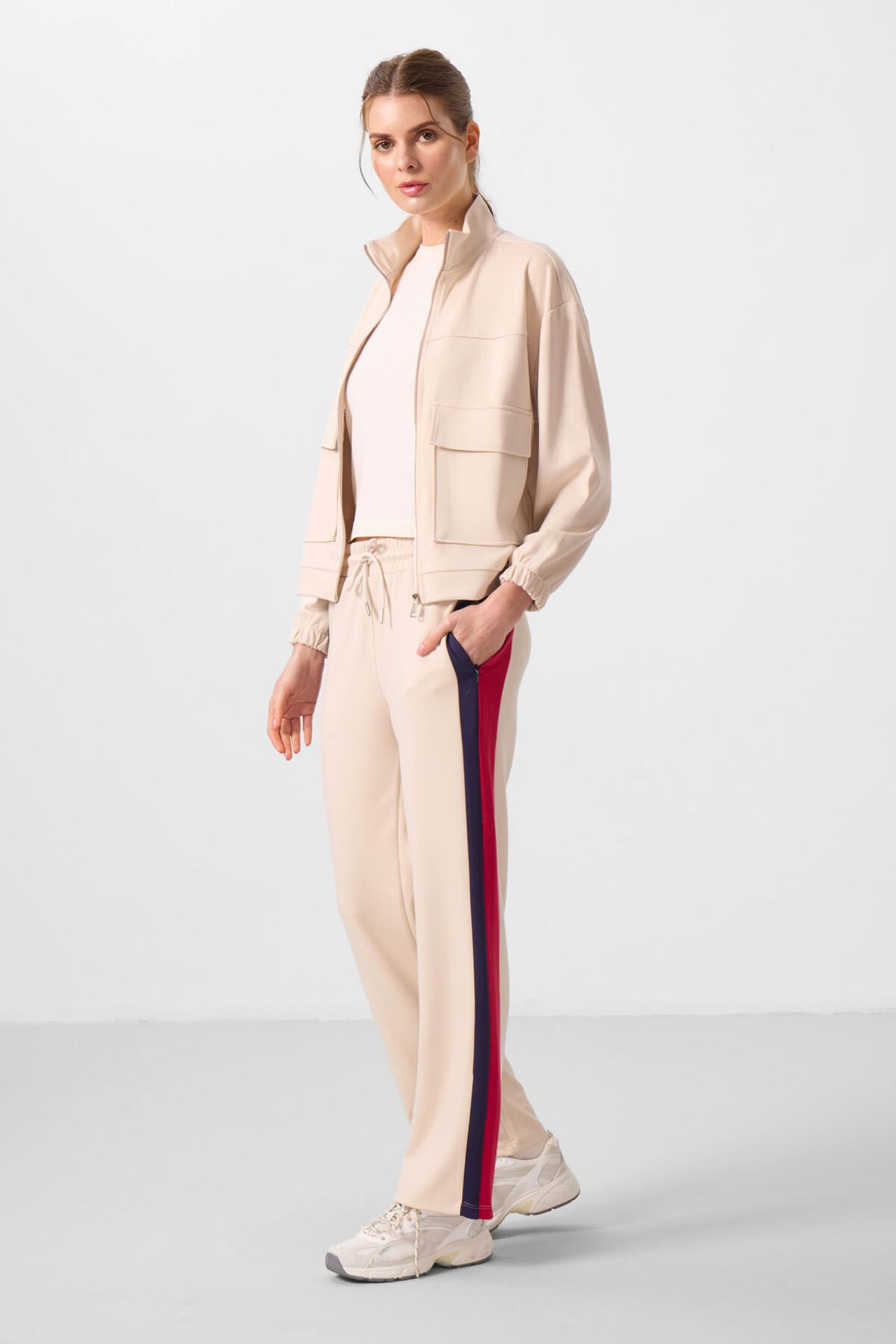 TOMMY Striped Palazzo Pants with Drawstring Waist 1