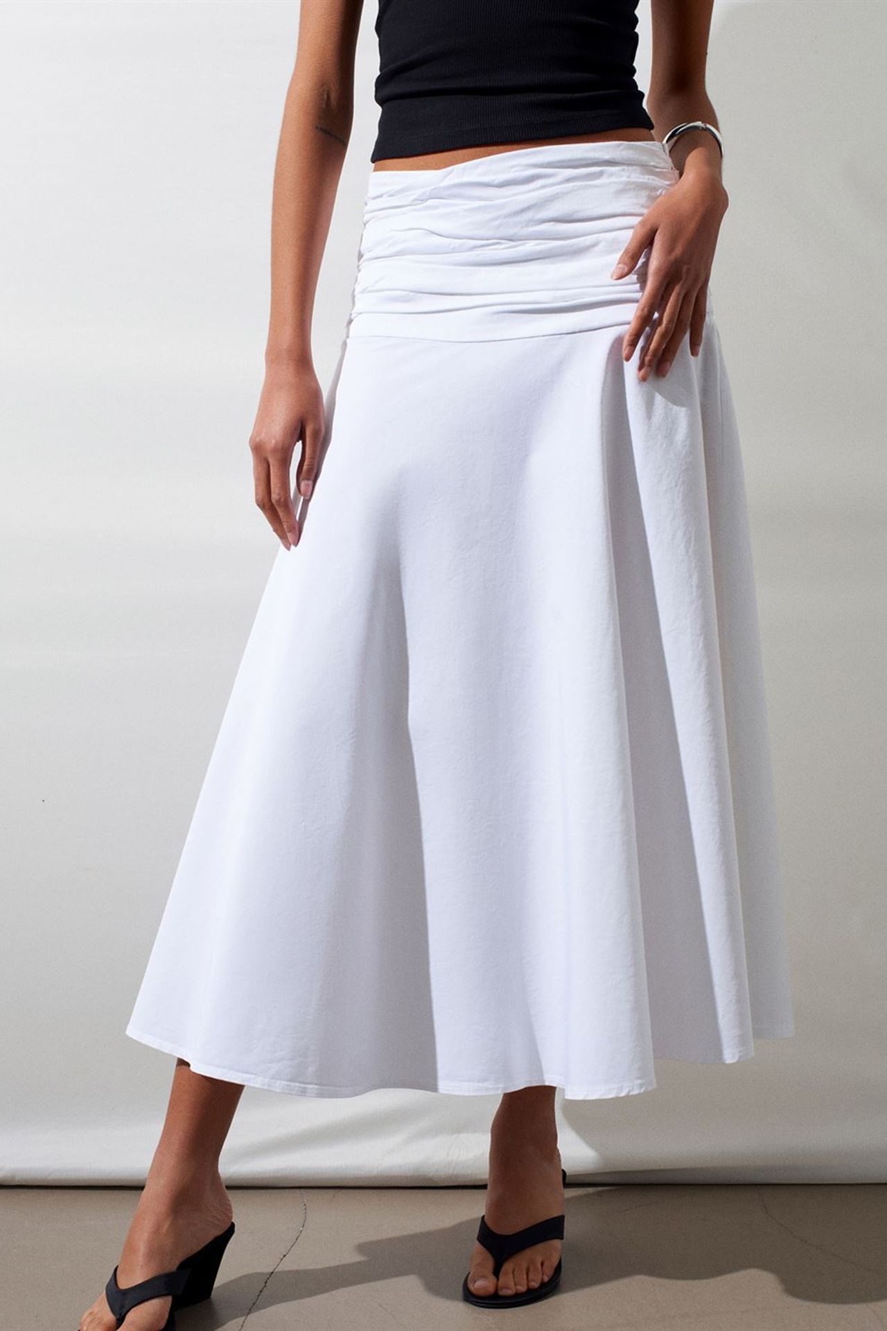 DILVIN High-Waist A-Line Midi Skirt 3