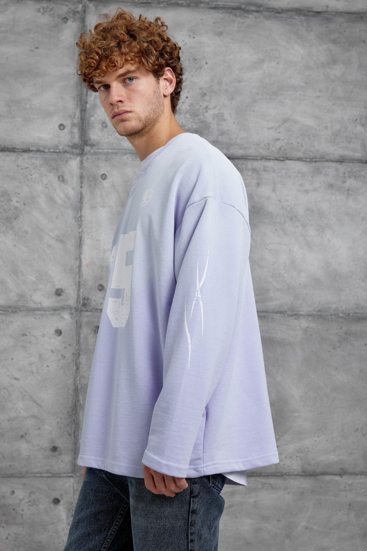 NOMARC Baskılı Oversize Bisiklet Yaka Sweatshirt 2