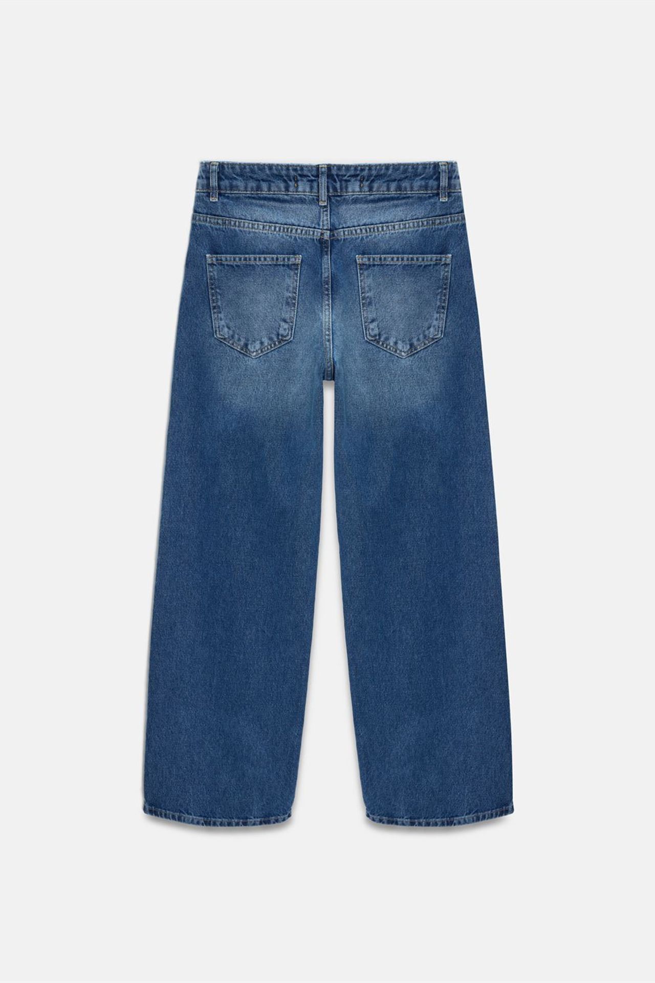 DILVIN Düşük Bel Geniş Paça Pamuklu Jean 6