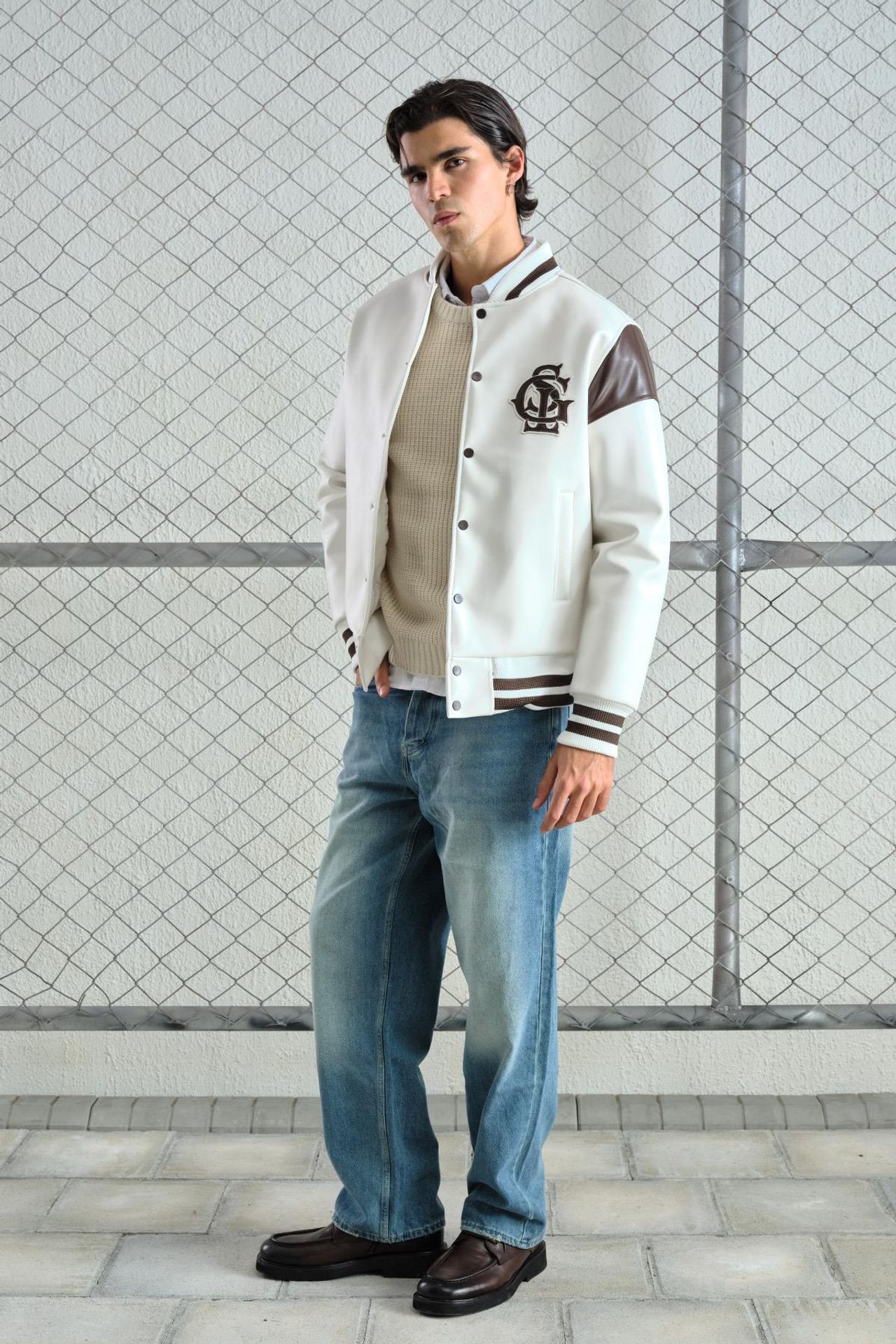 GIESTO Faux Leather Bomber Jacket 2