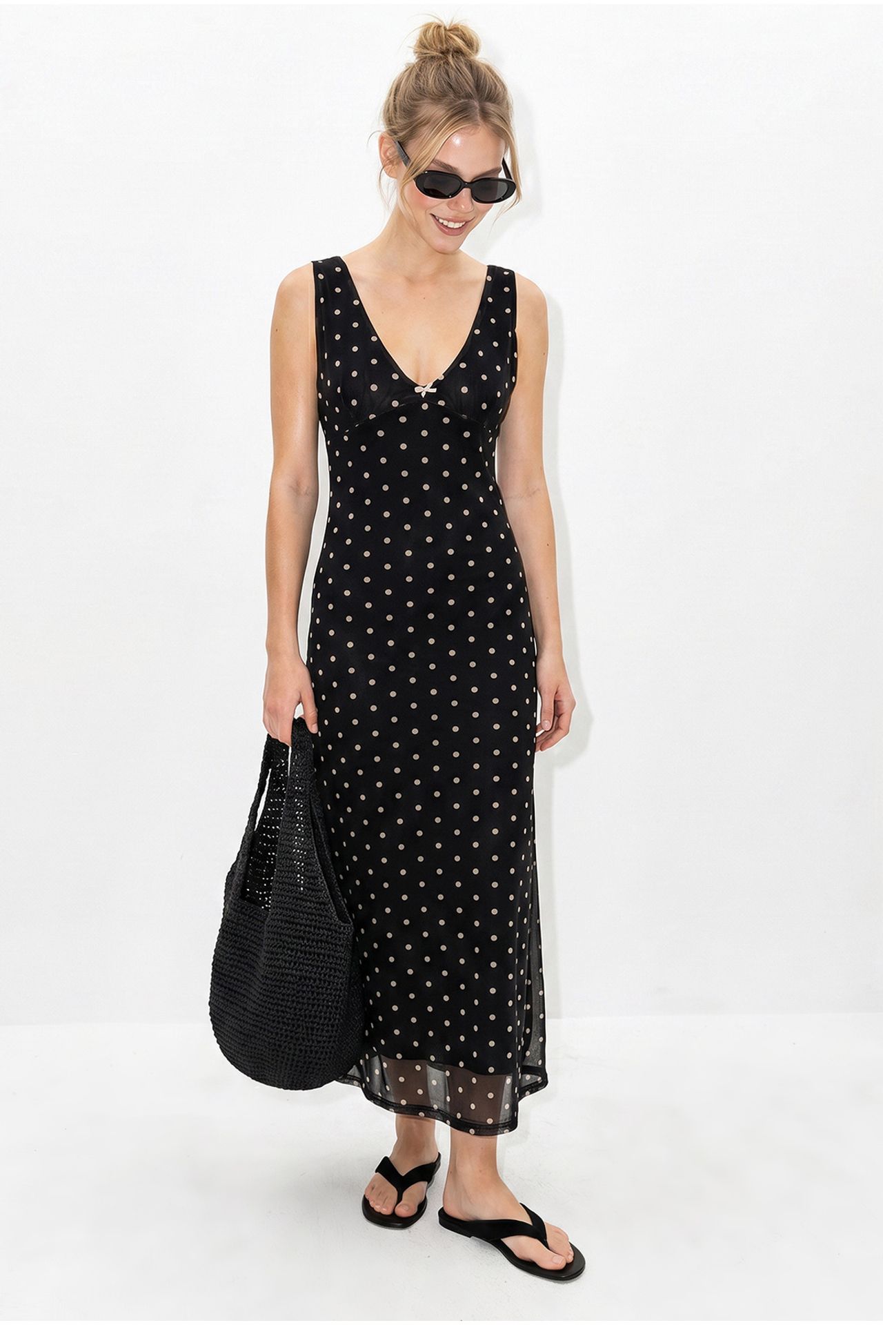 LUCCI Polka Dot Tulle Maxi Dress 3