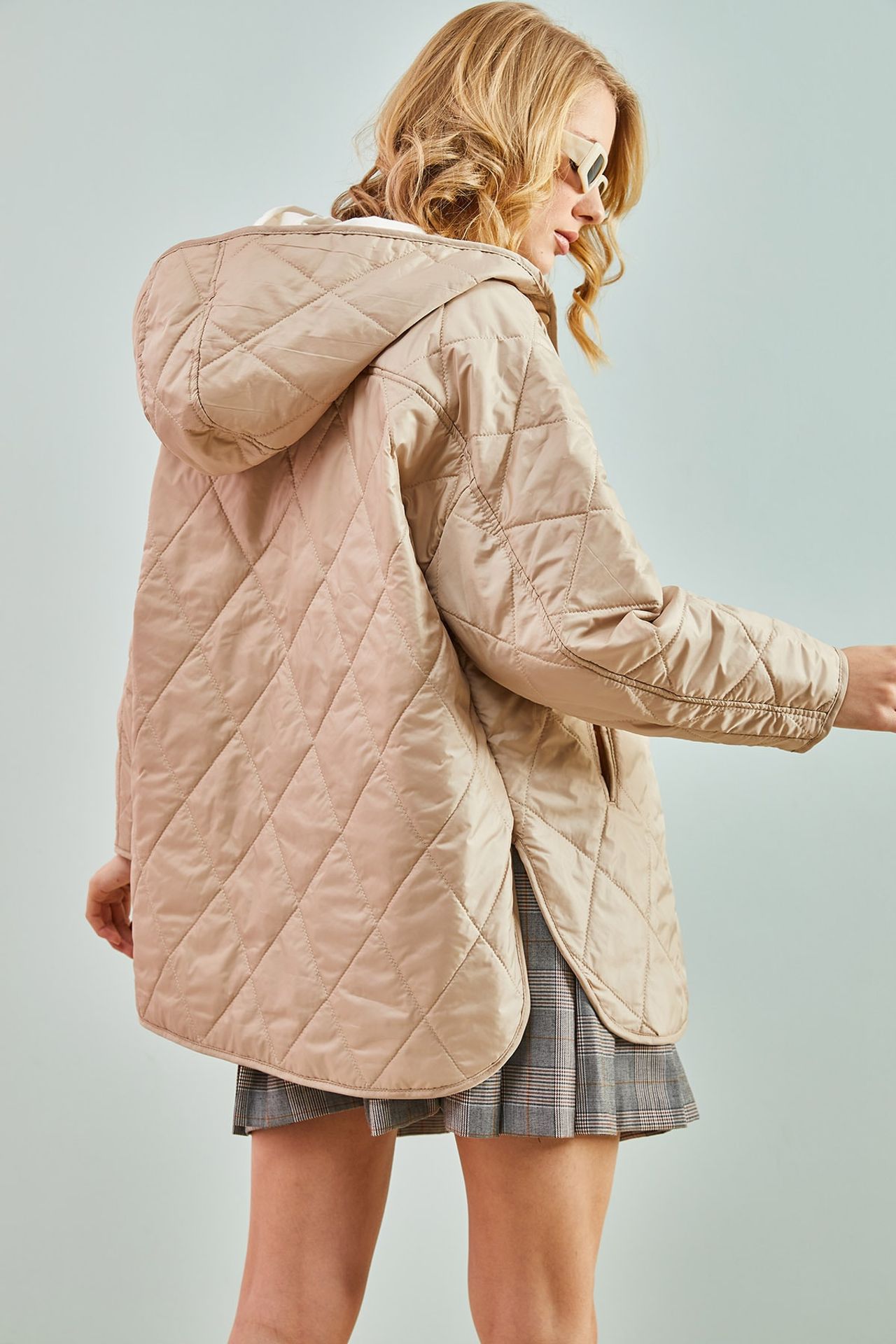 LUCCI Hooded Oversized Quilted Jacket