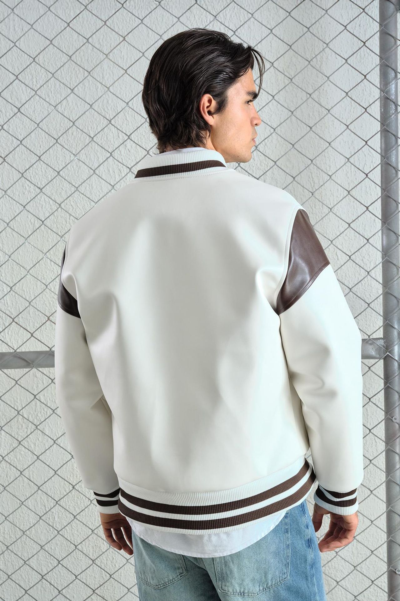 GIESTO Faux Leather Bomber Jacket 3