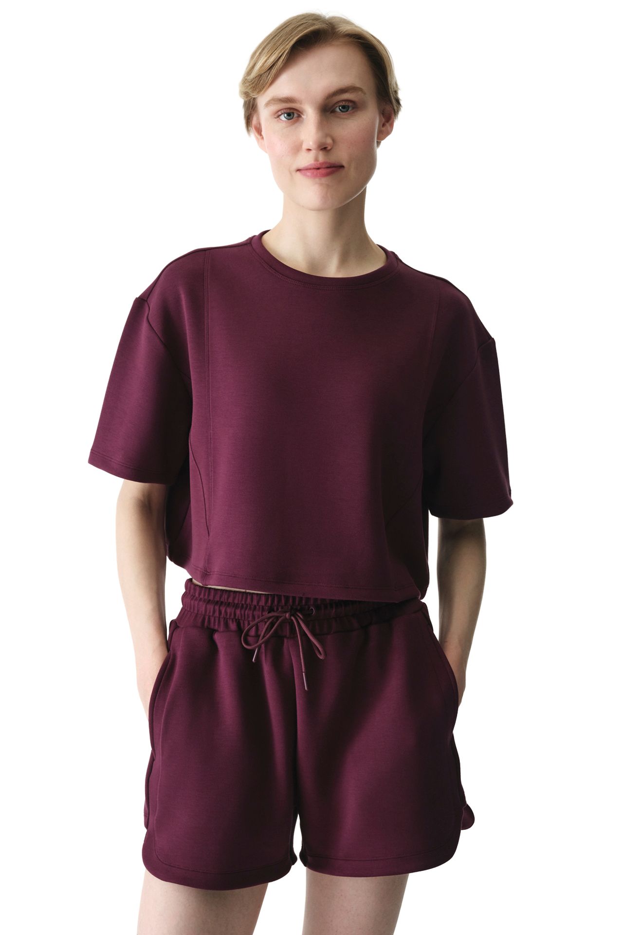 PENTI Women's SILKY Topstitched T-Shirt FEEL 4