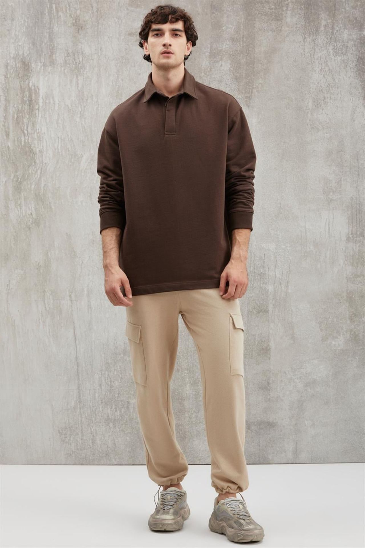 GRIMELANGE Polo Yaka Fitilli Sweatshirt 2