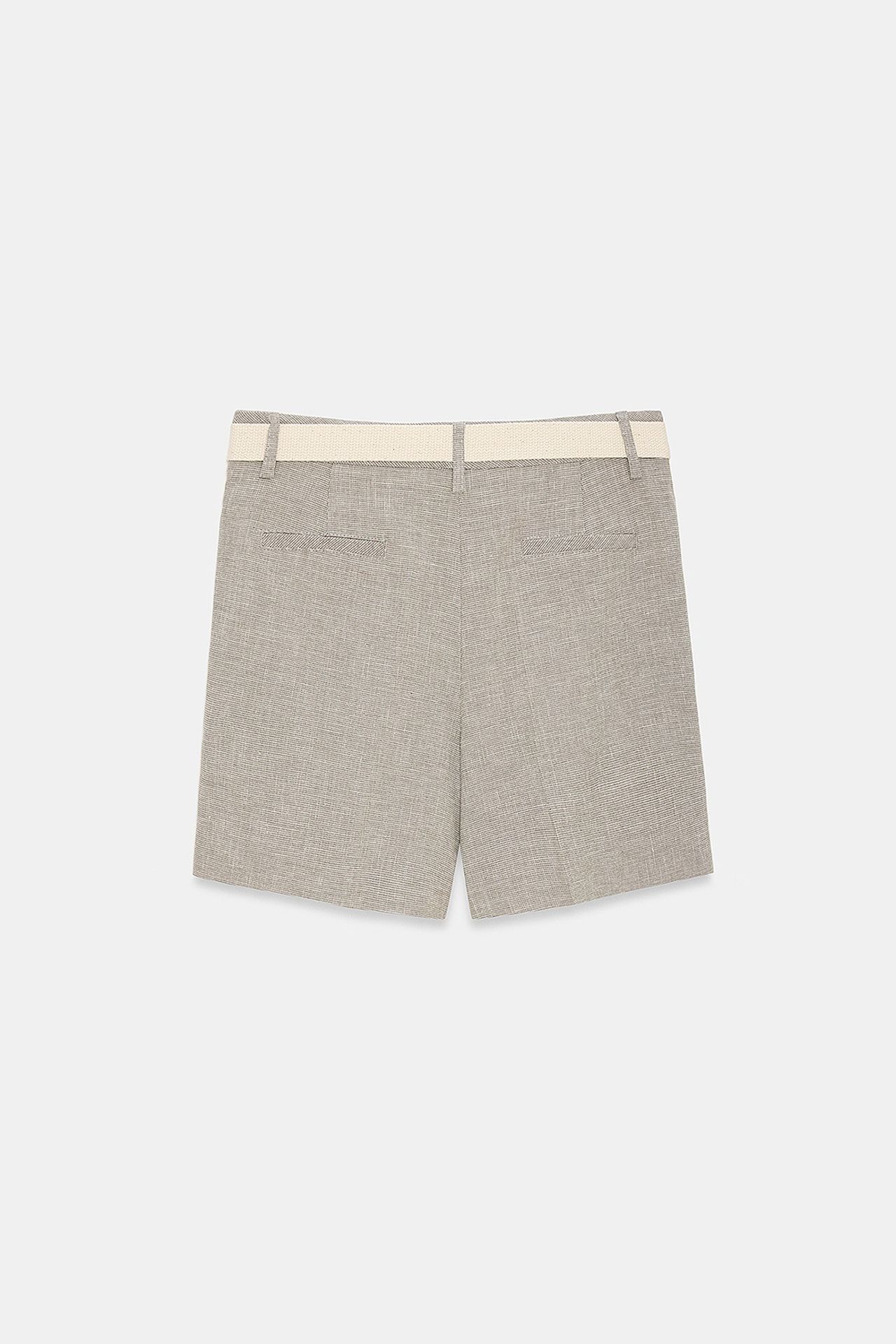 DILVIN Belted High-waist Tailored Shorts 6