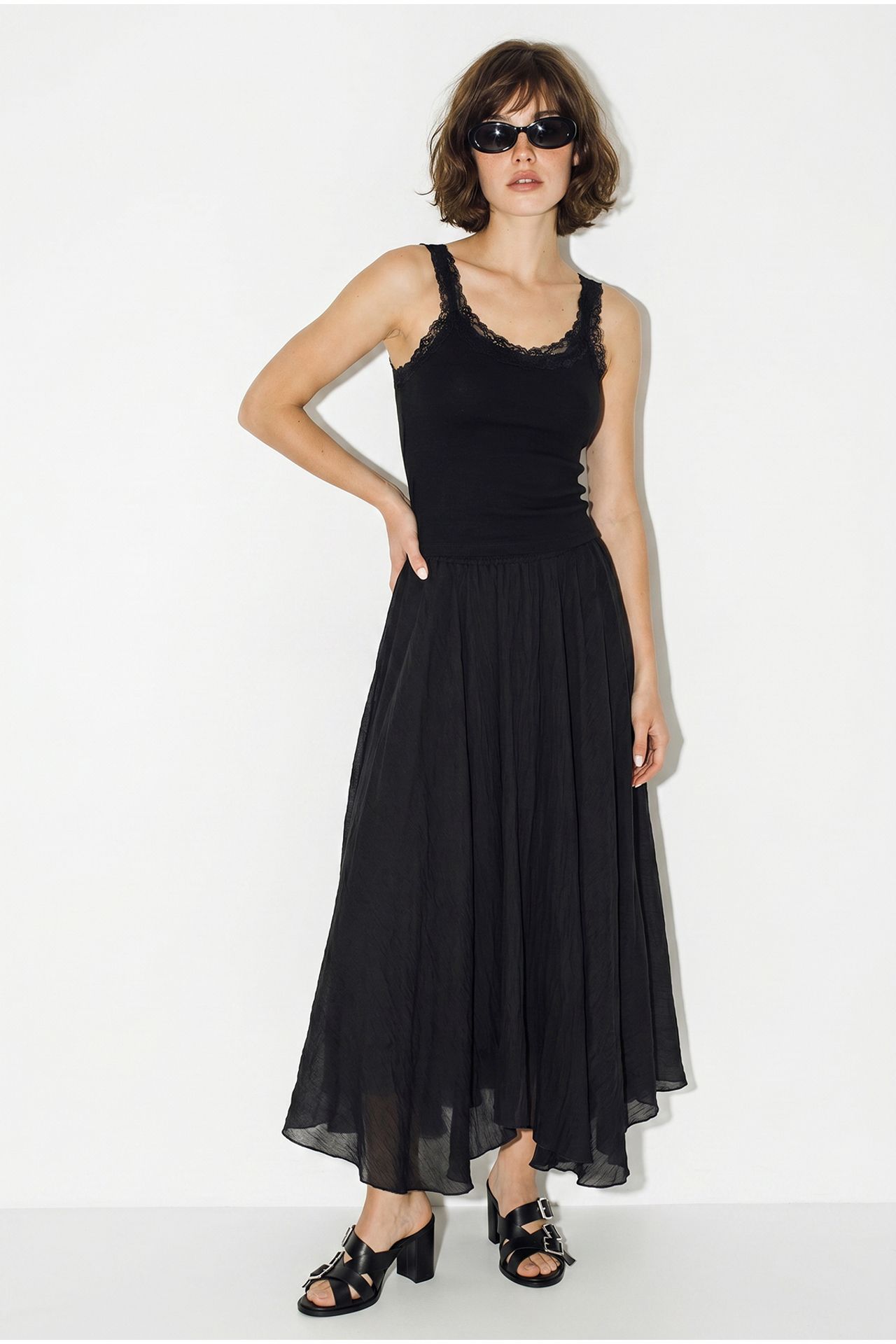 LUCCI High-Waist Maxi A-Line Skirt 2