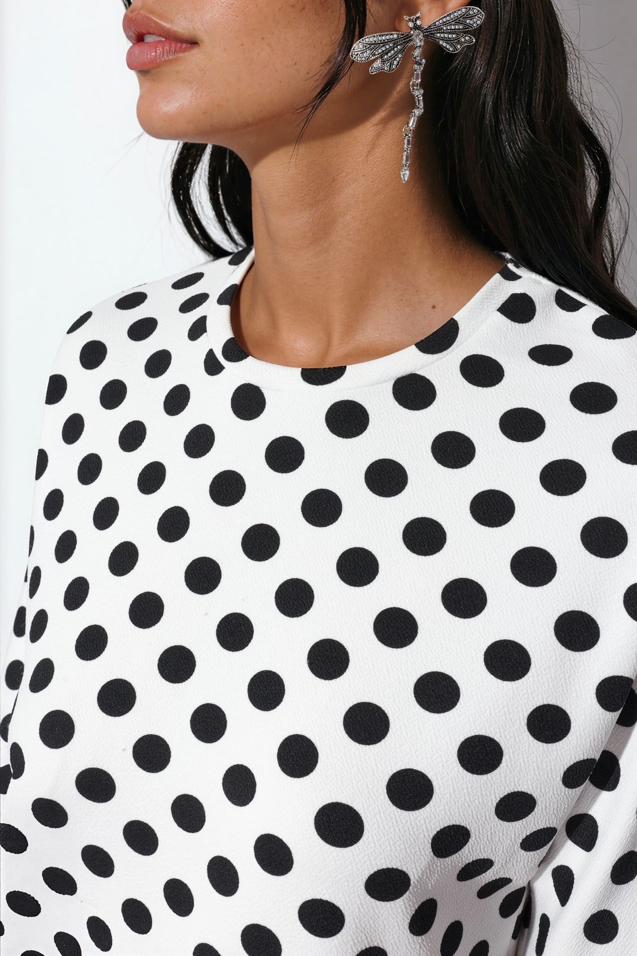 BDART Oversized Polka Dot Crew Neck Blouse 4