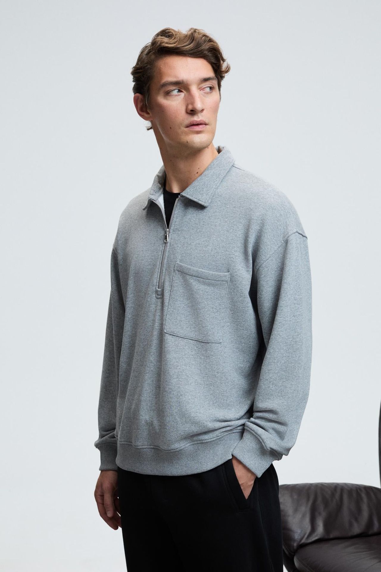 GRIMELANGE Yarım Fermuarlı Cepli Sweatshirt 2