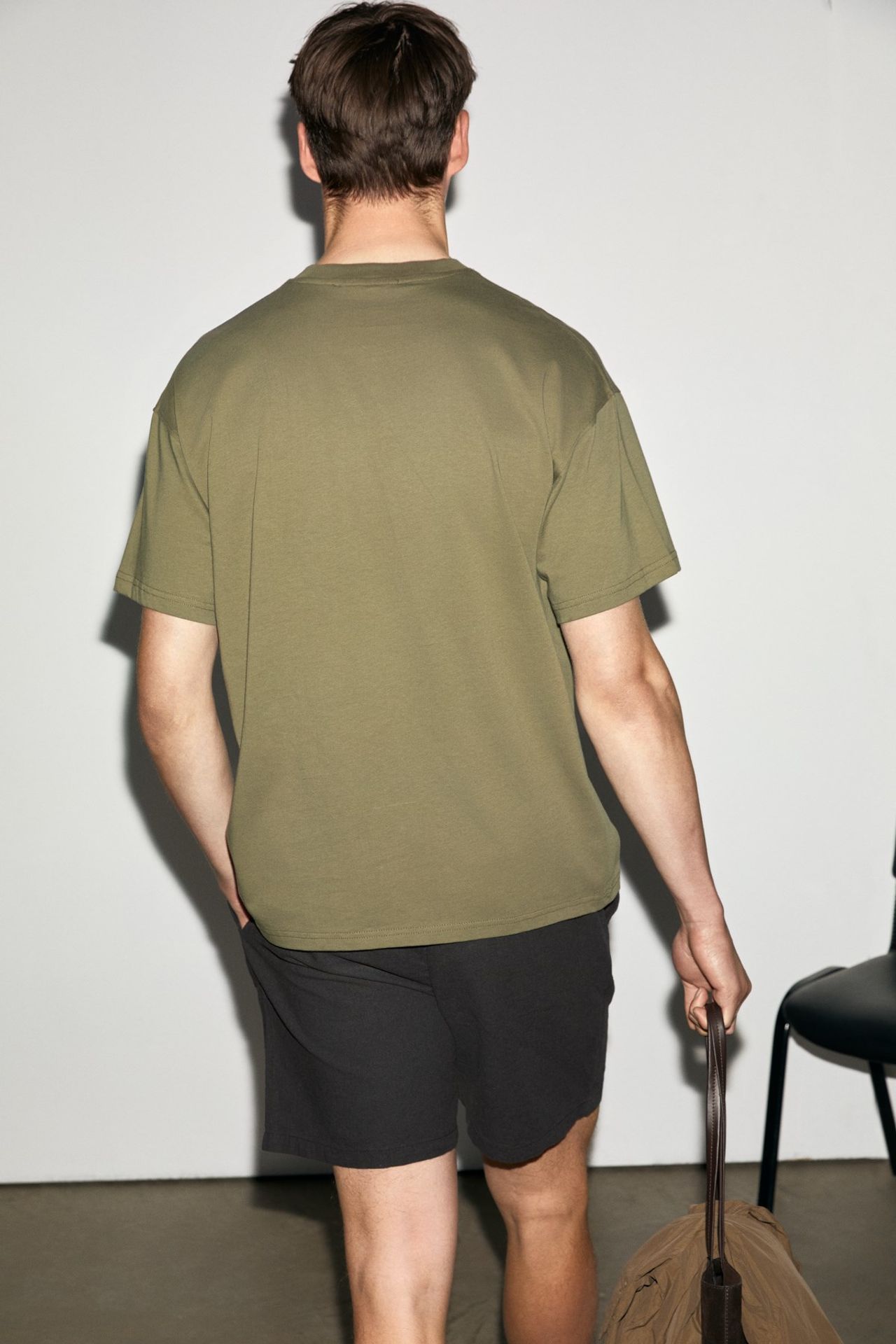 GRIMELANGE Baskılı Oversize Bisiklet Yaka Tişört 5