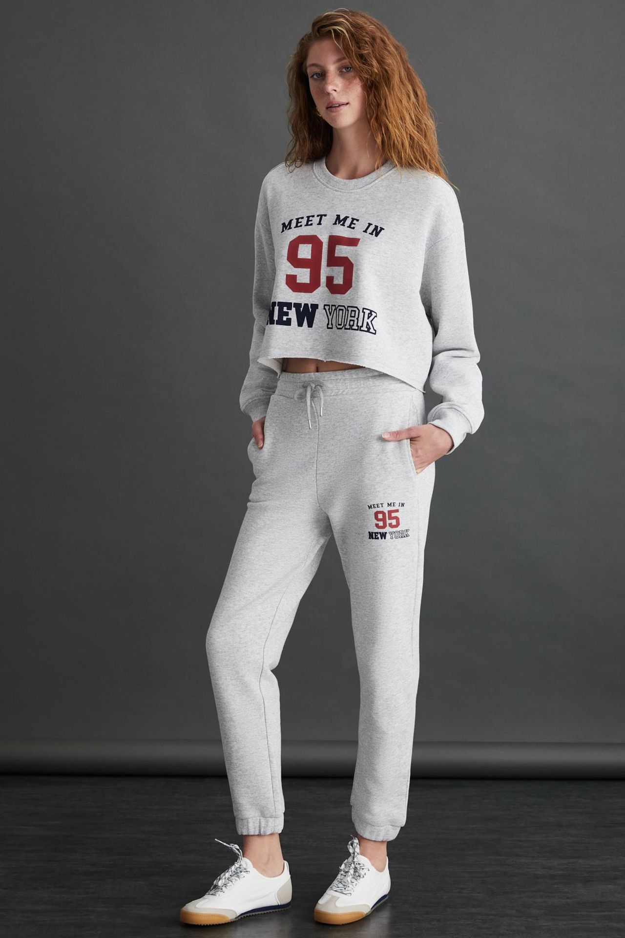 GRIMELANGE Printed Crop Sweatshirt Pants Set 4