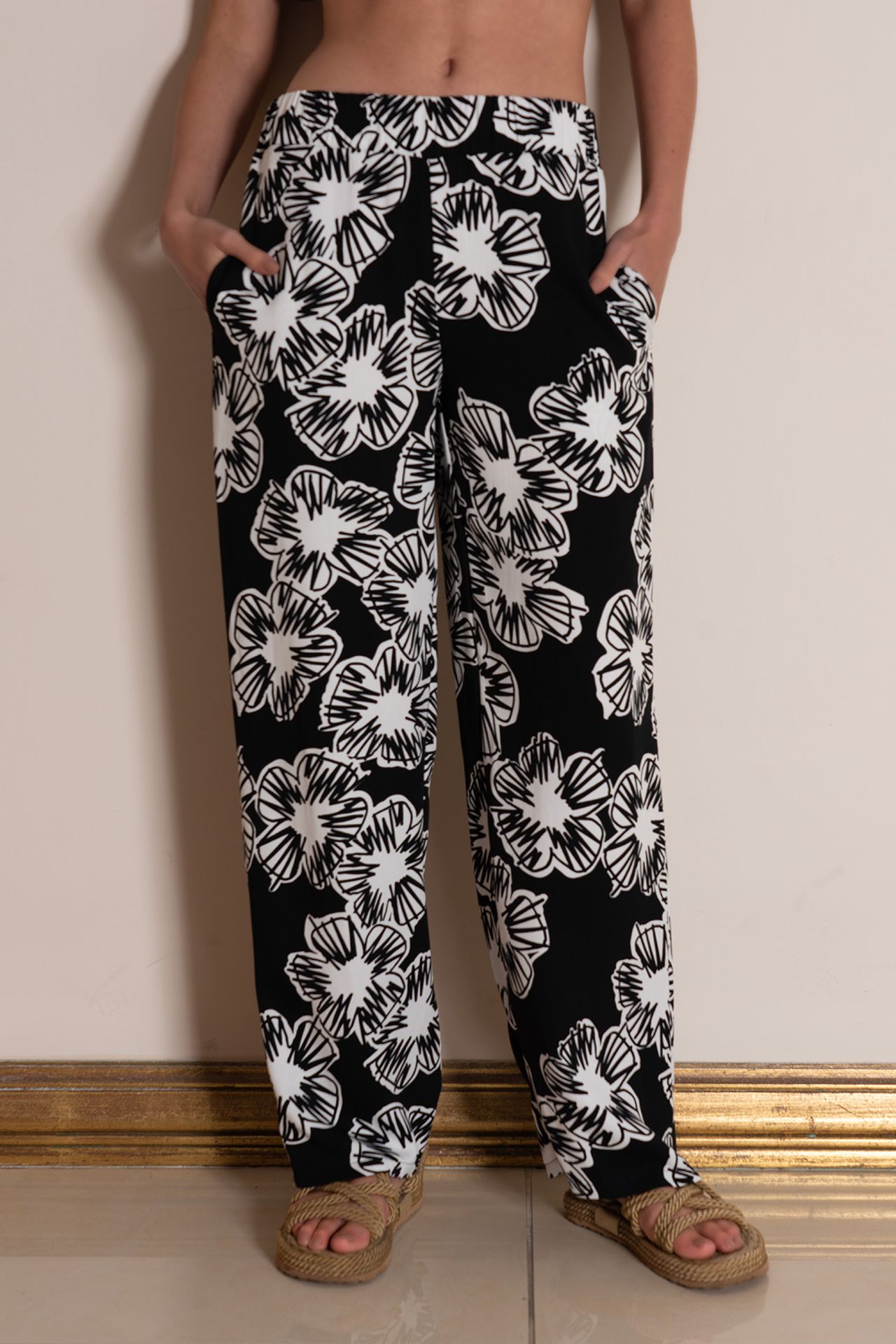 YAKE Rahat Düz Paça Pijama Altı 1