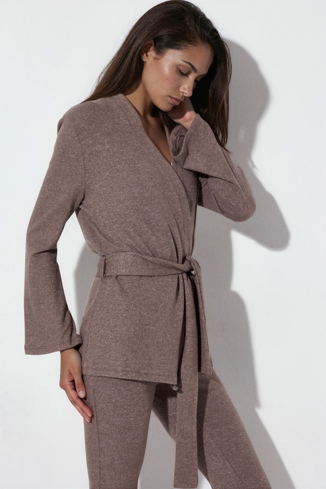 BUSEM Belted Ribbed Knit Cardigan 2