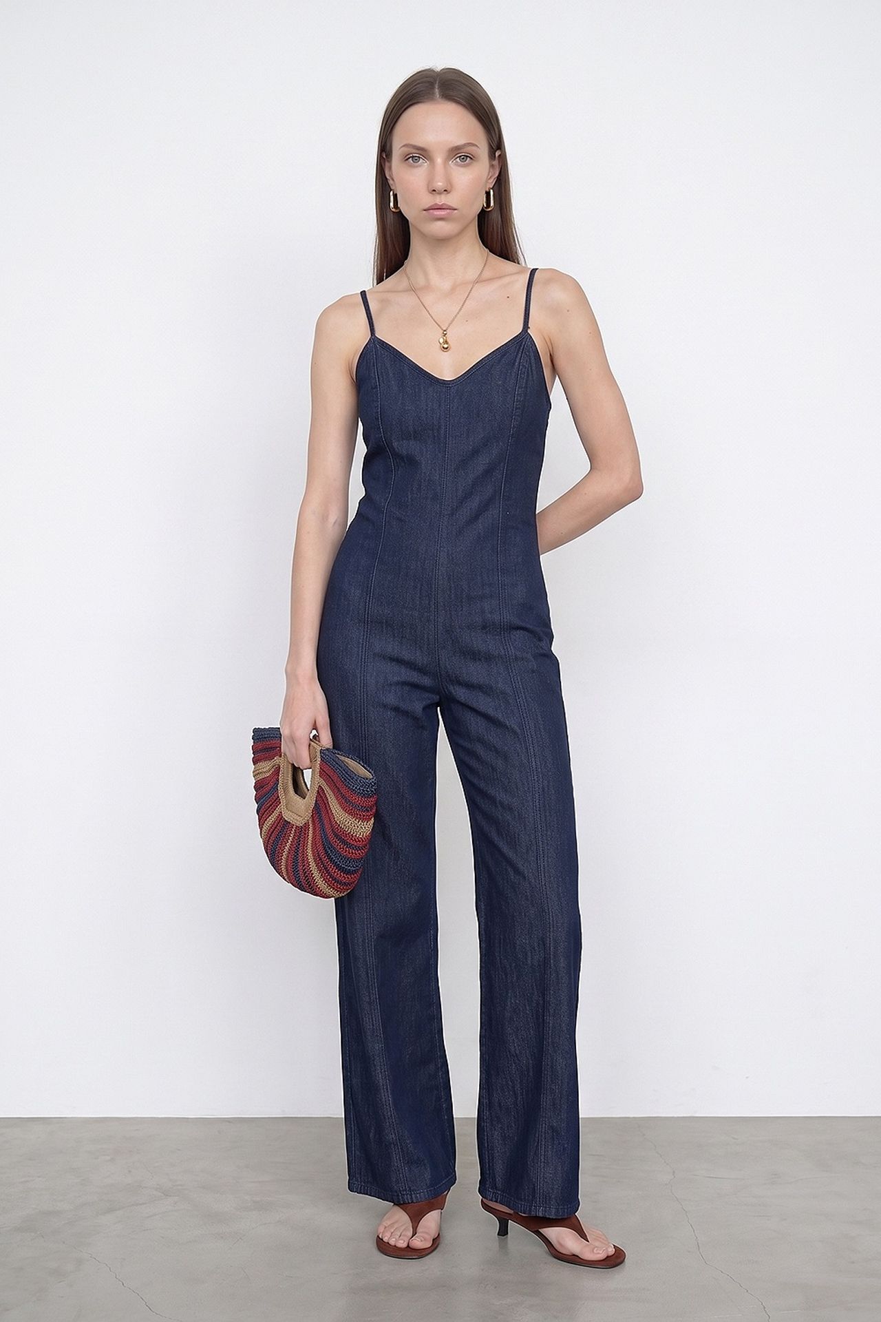 DILVIN Cotton Straight-Leg Jumpsuit