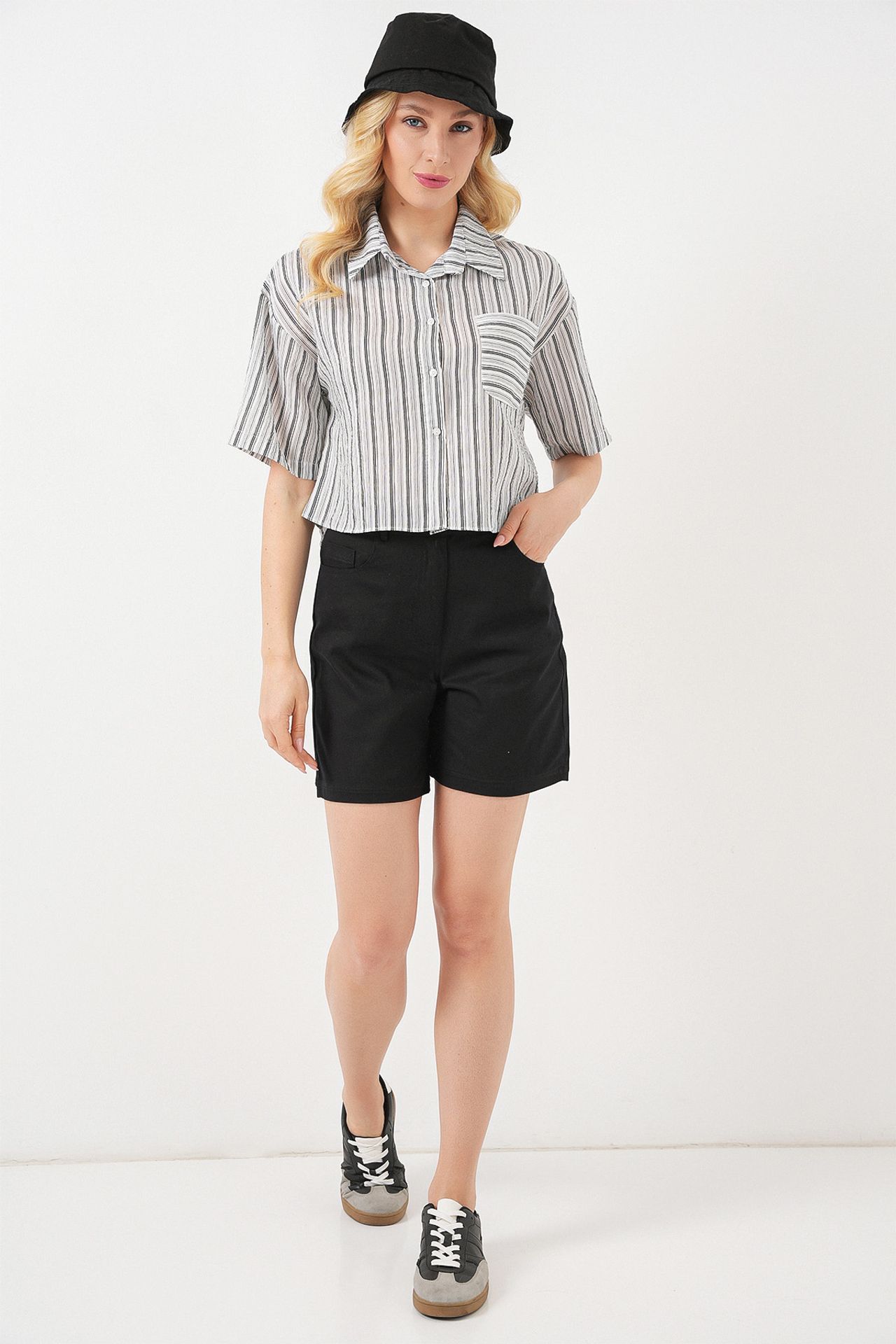 BDART Striped Crop Shirt with Pocket 2