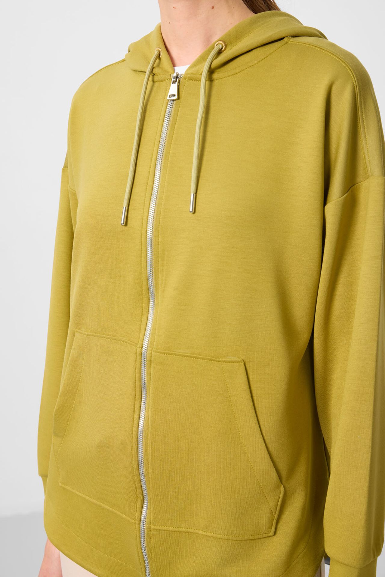 TOMMY Oversized Hooded Long Zip-front Tunic Hoodie 6