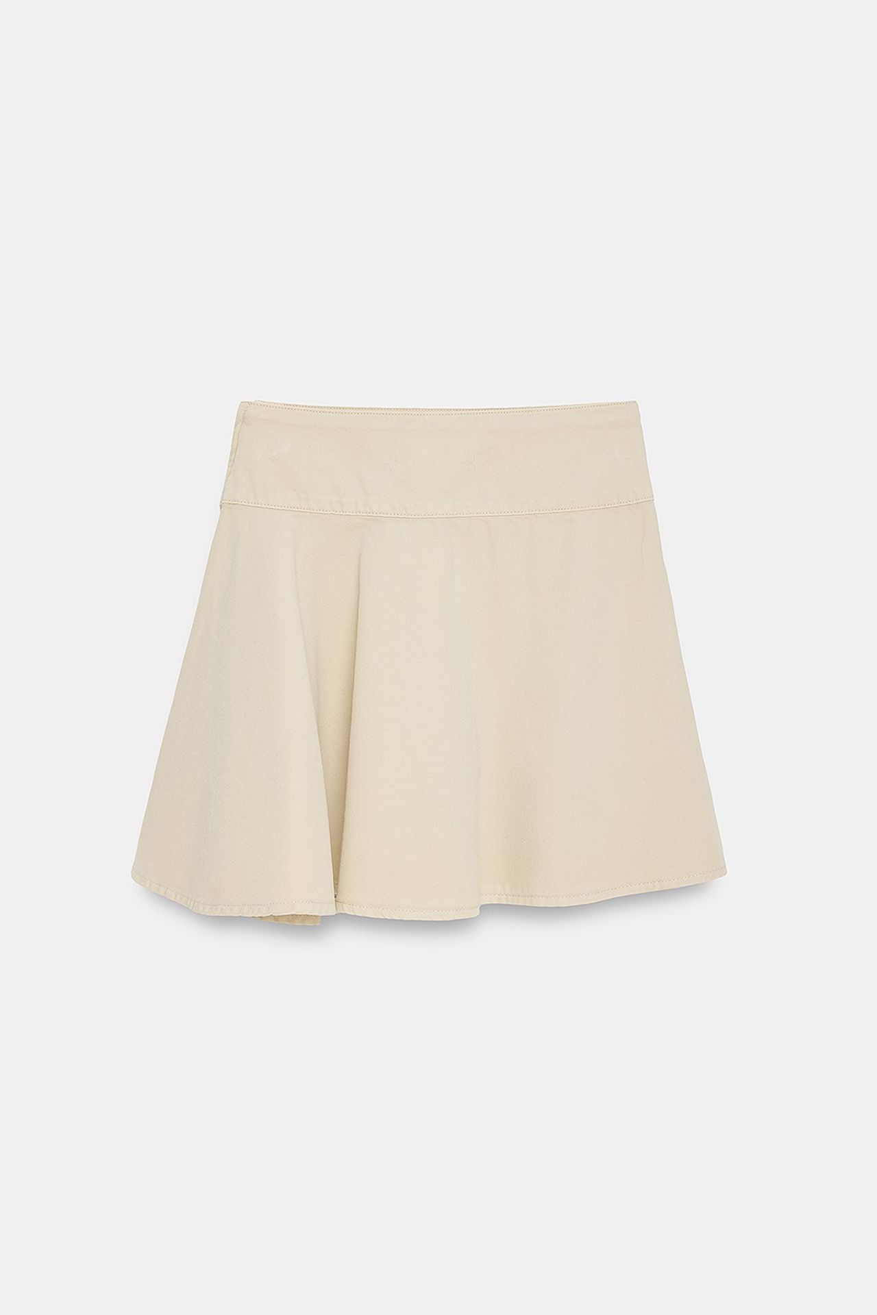 DILVIN High-Waist Cotton Poplin A-Line Mini Skirt