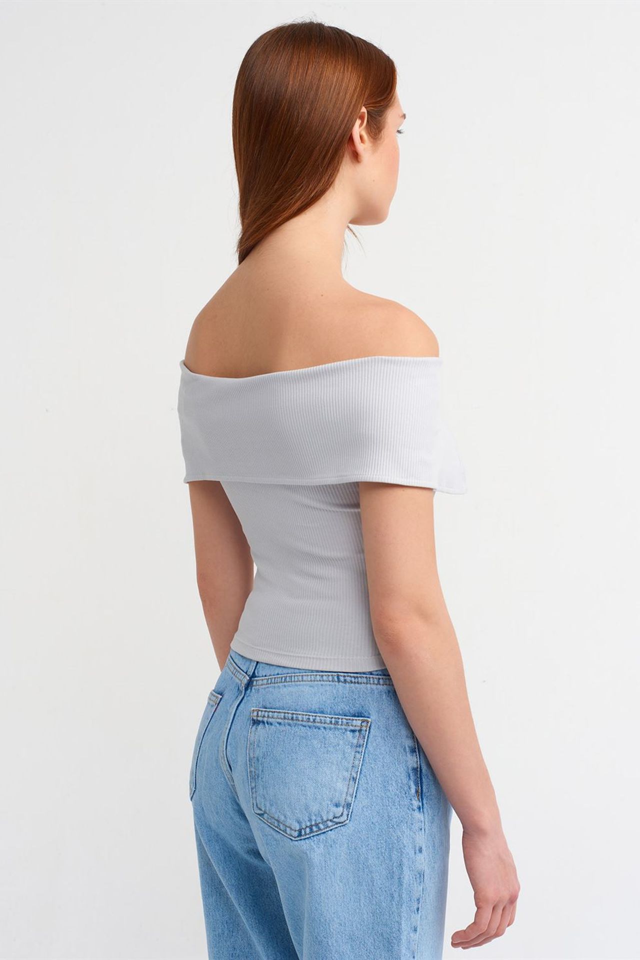 DILVIN Women's Off-shoulder Crop T-shirt With Zipper 2