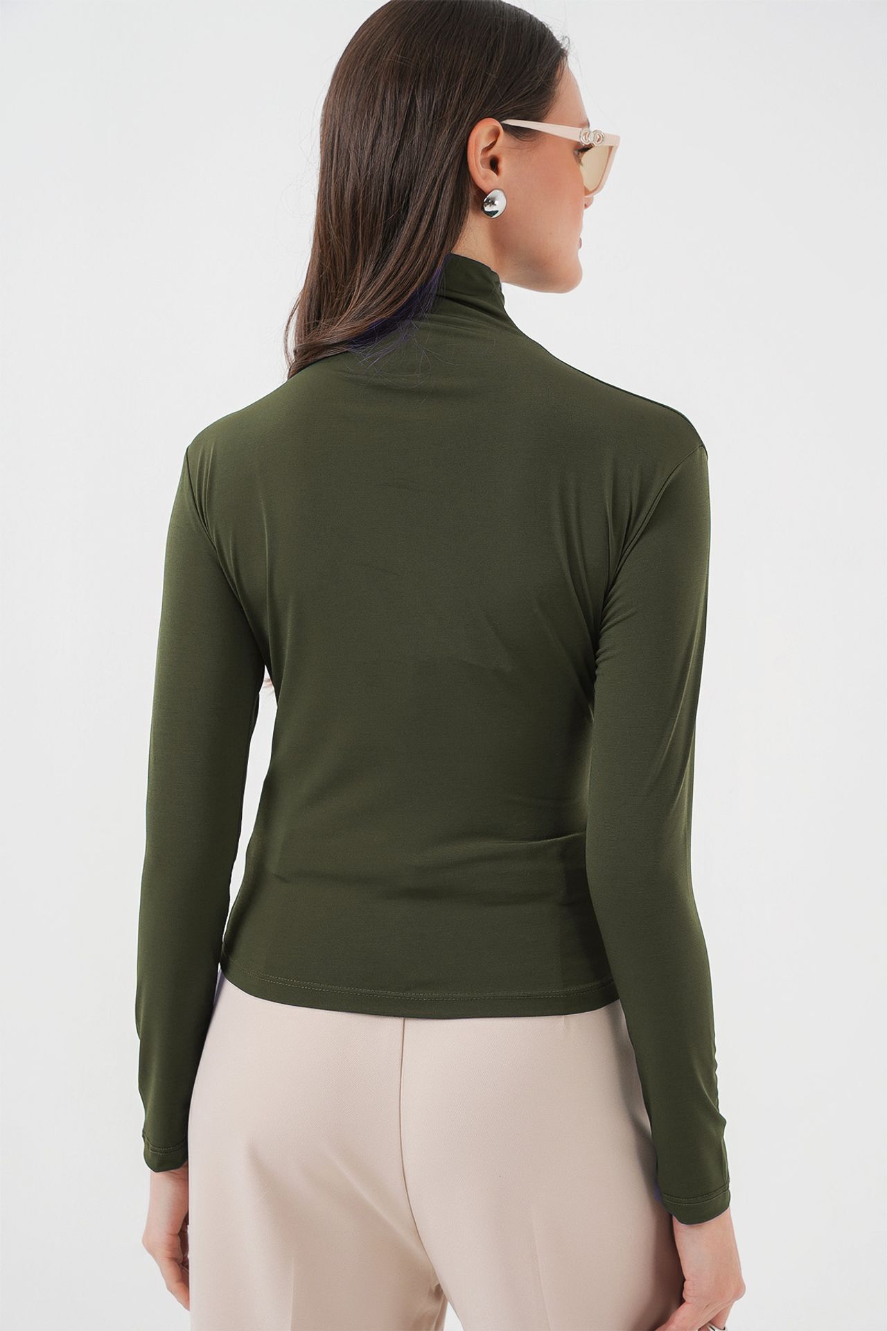 BDART Fitted Turtleneck Blouse with Drape Detail 3