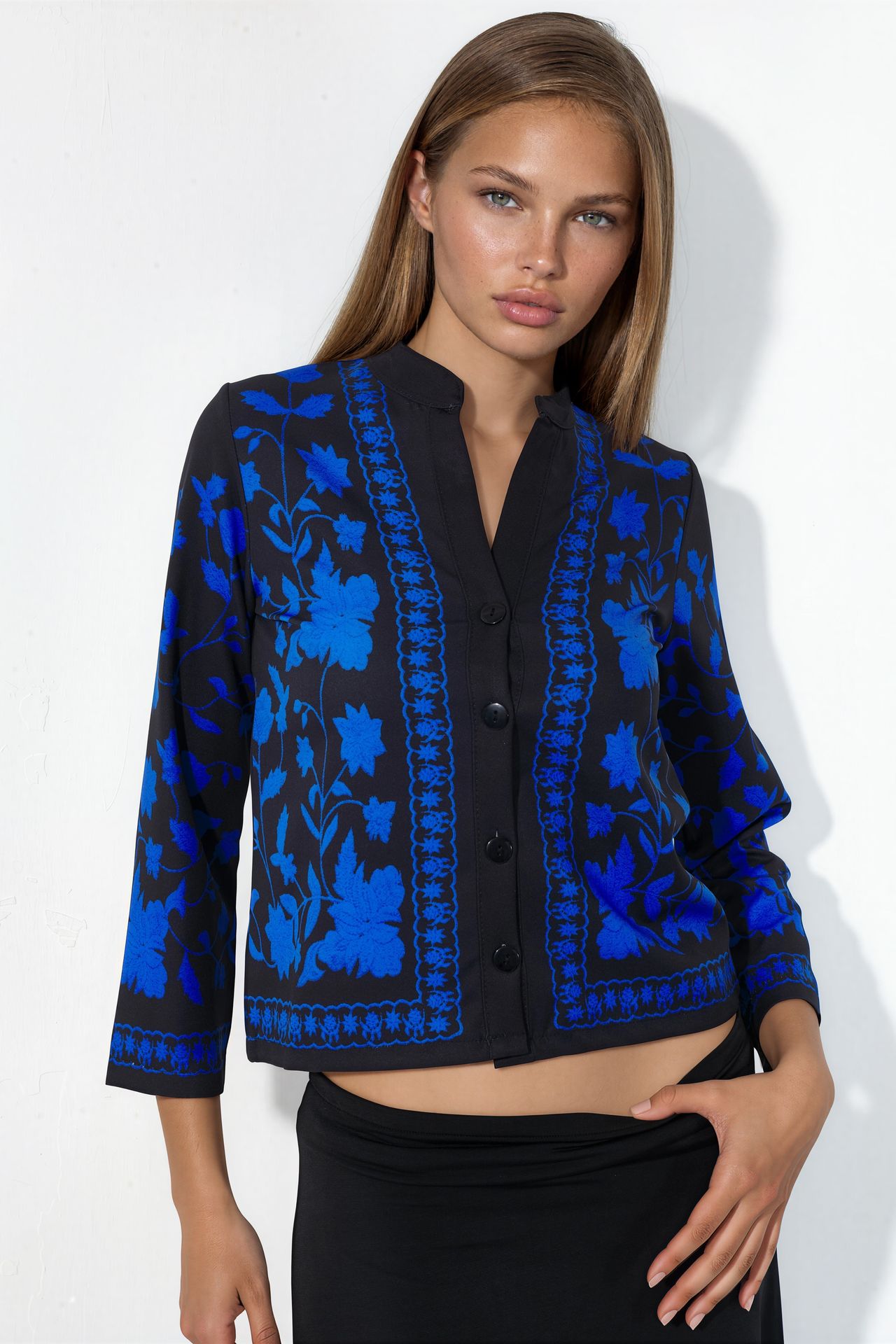 MSN Floral Jacquard Button Jacket 1
