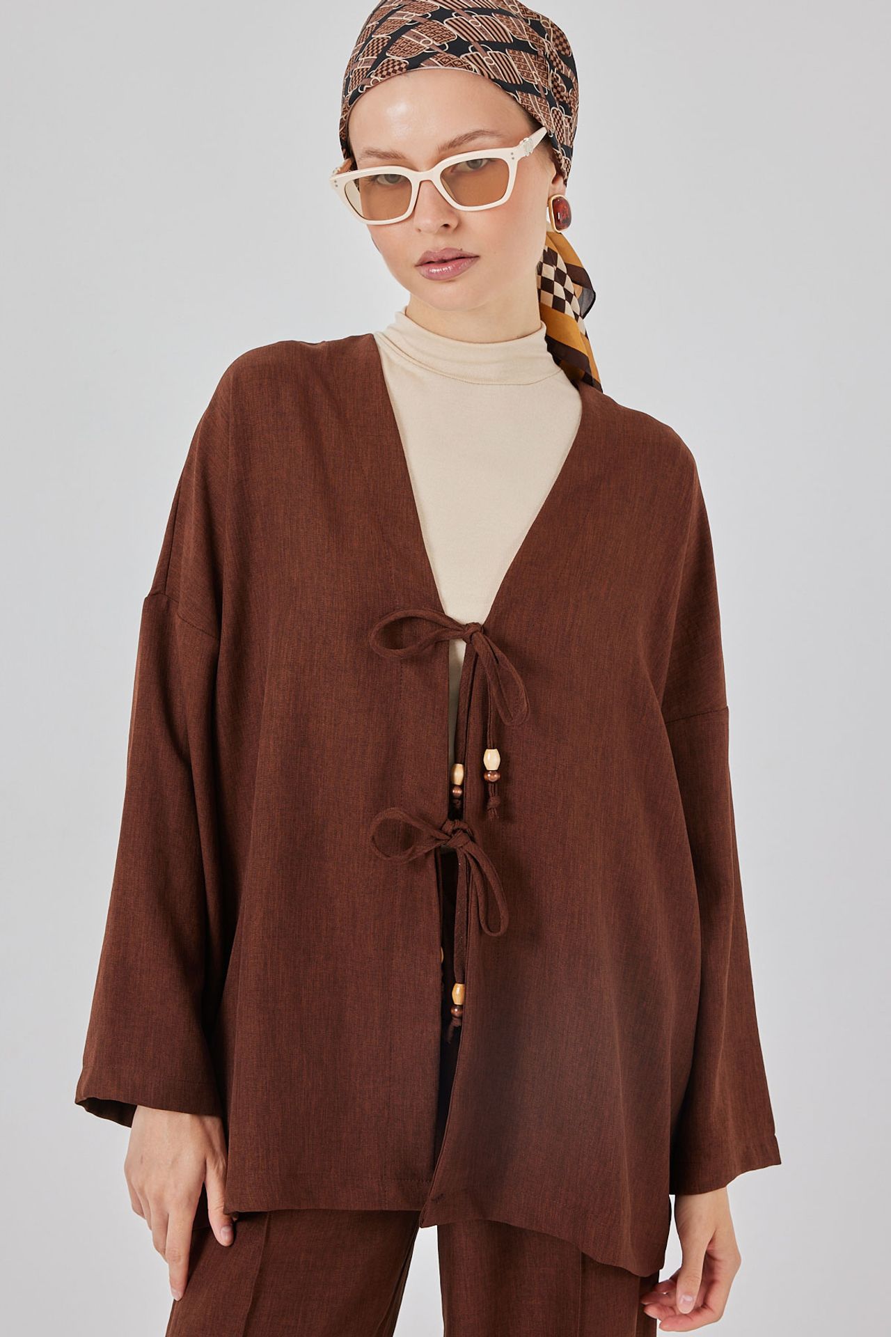 BDART V-Neck Cardigan and Wide Leg Pants Set 2