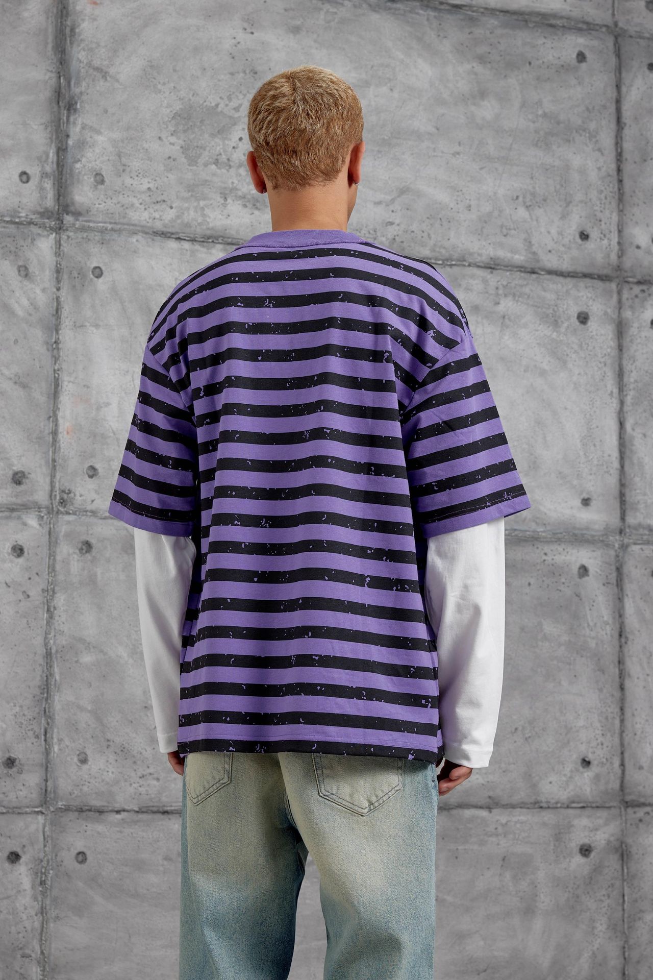 NOMARC Bol Çizgili Bisiklet Yaka Sweatshirt 3