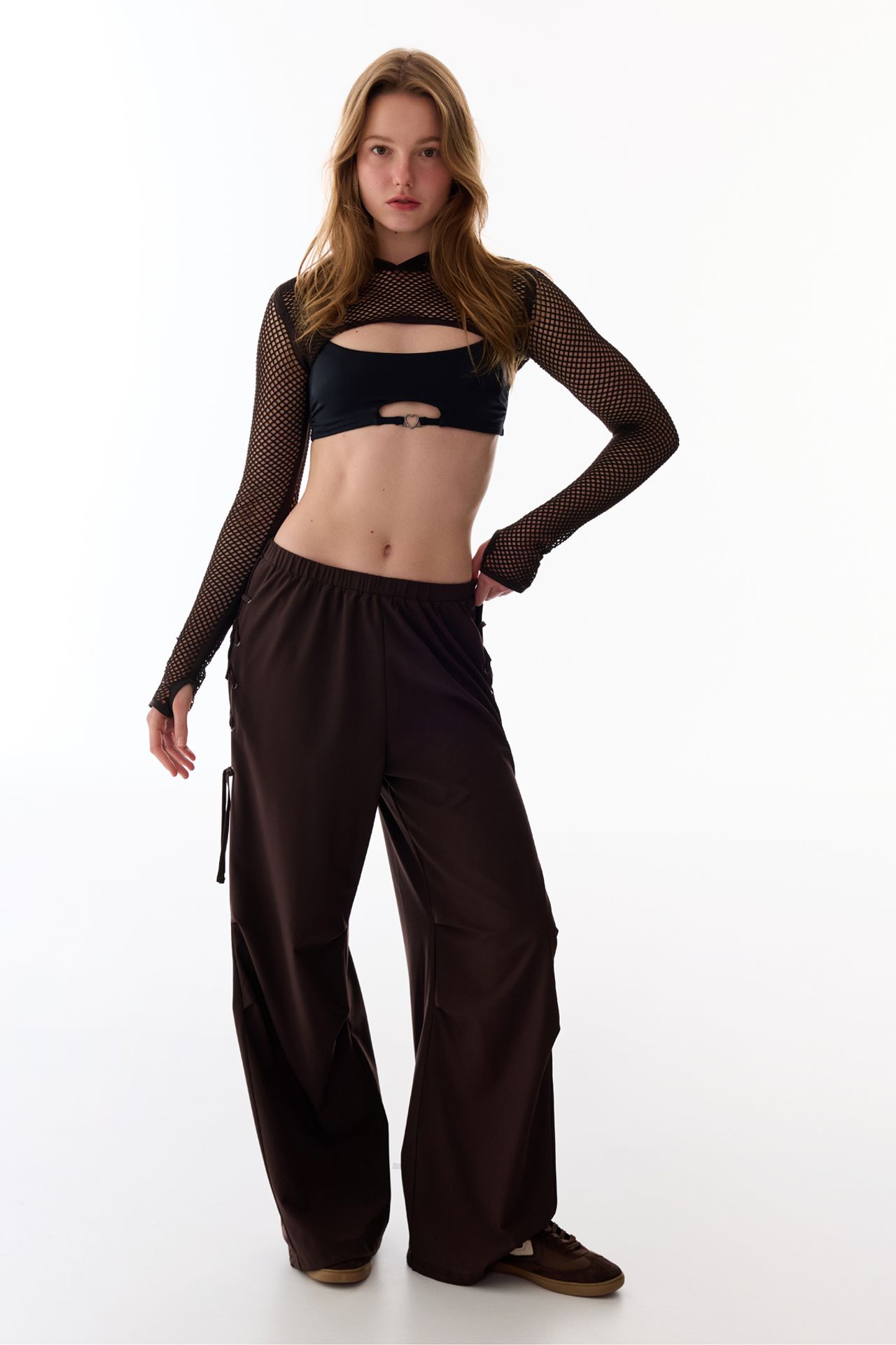 PENTI High Waist Trousers With Hem Detail 5