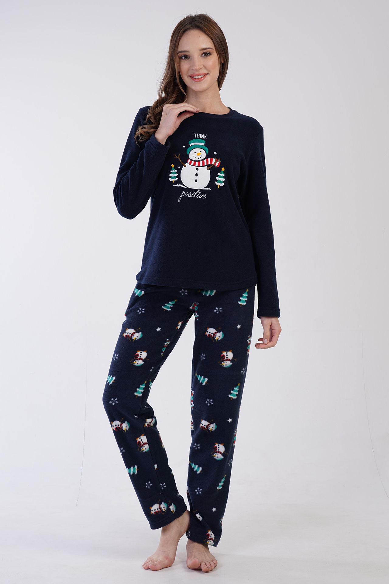 YAKE Baskılı Rahat 2 Parçalı Pijama Takımı 2
