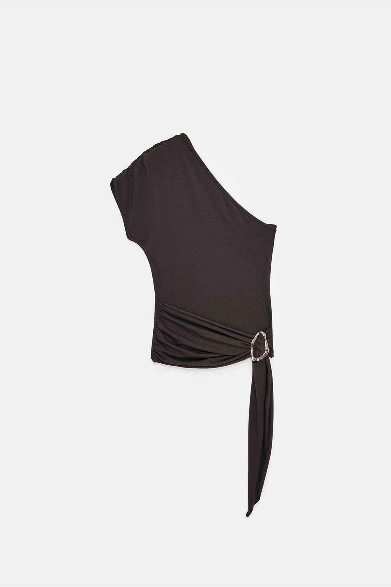 DILVIN Asymmetrical Tie Detail Blouse 5