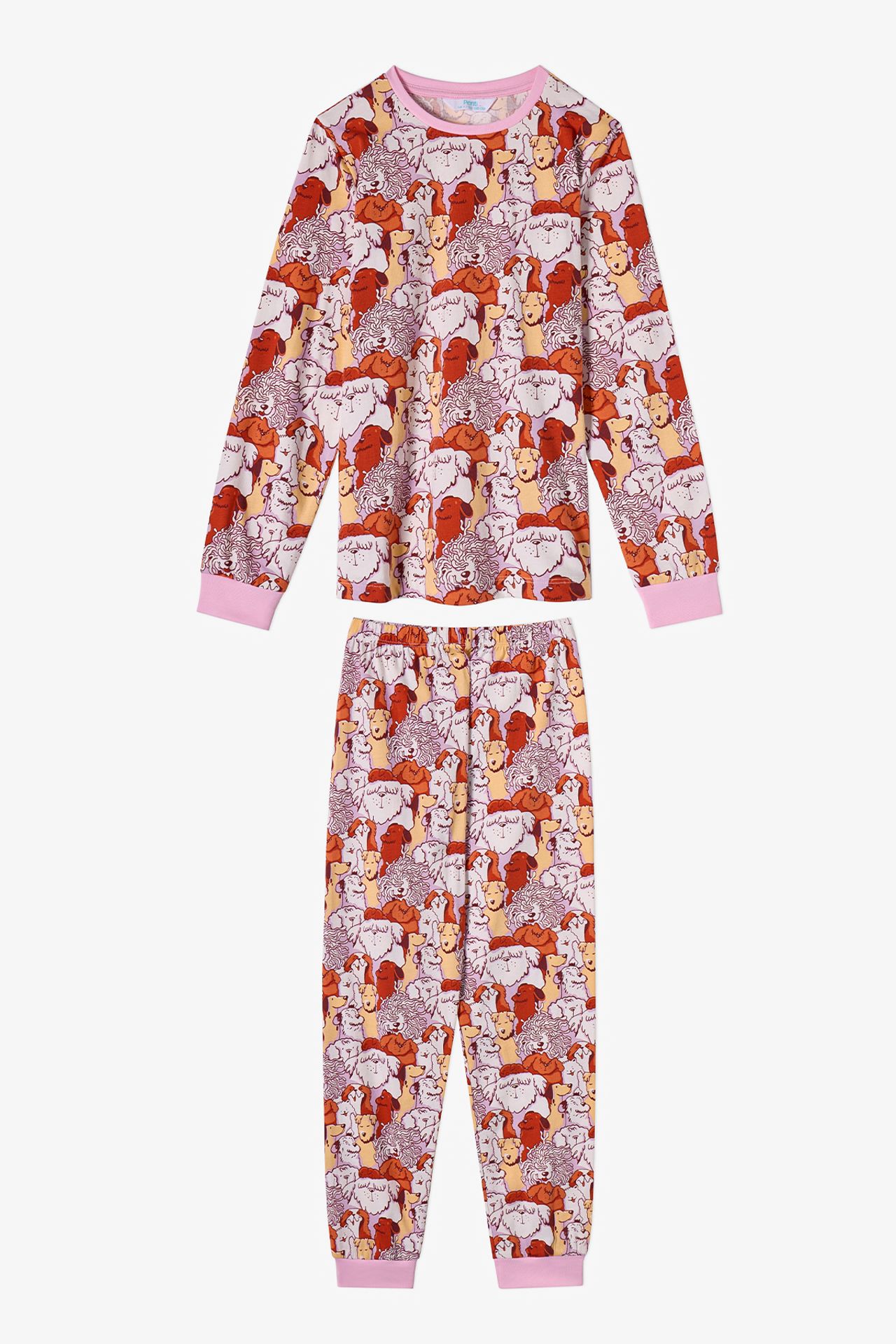PENTI Girls' Fur-Ever Friends Long Sleeve Pajama Set 3