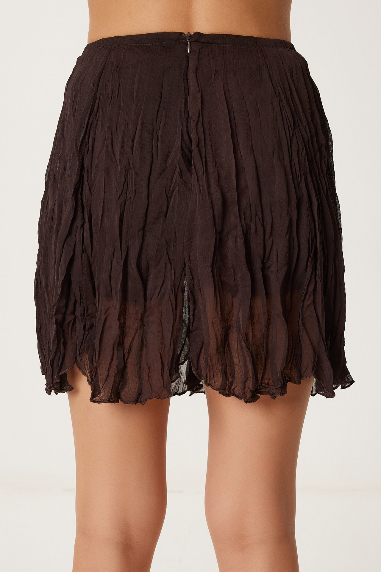 ISTANBUL Textured Mini Skirt with Elastic Waist 5
