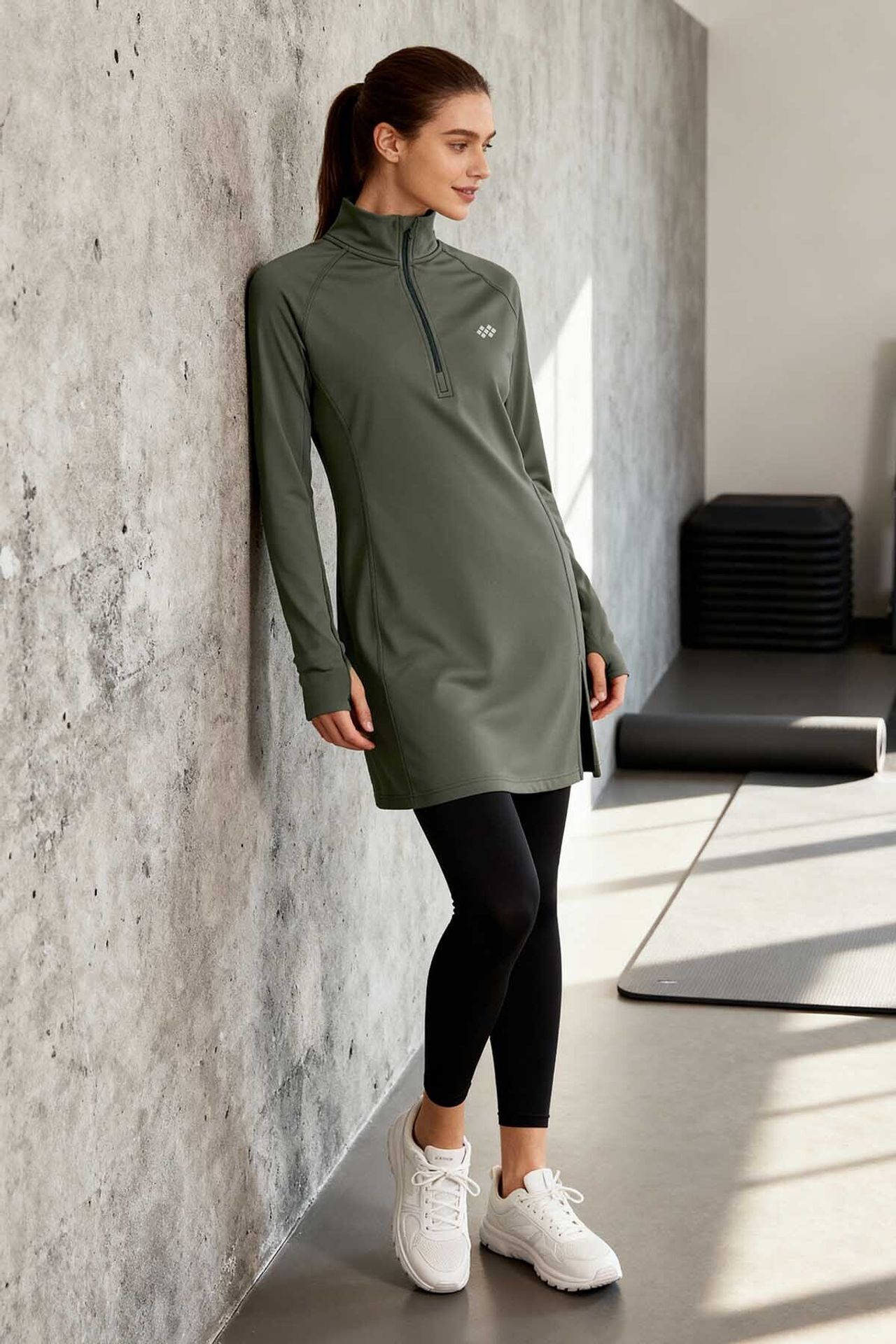 TOMMY Long-sleeve Knit Tunic Top With Half Turtleneck 4