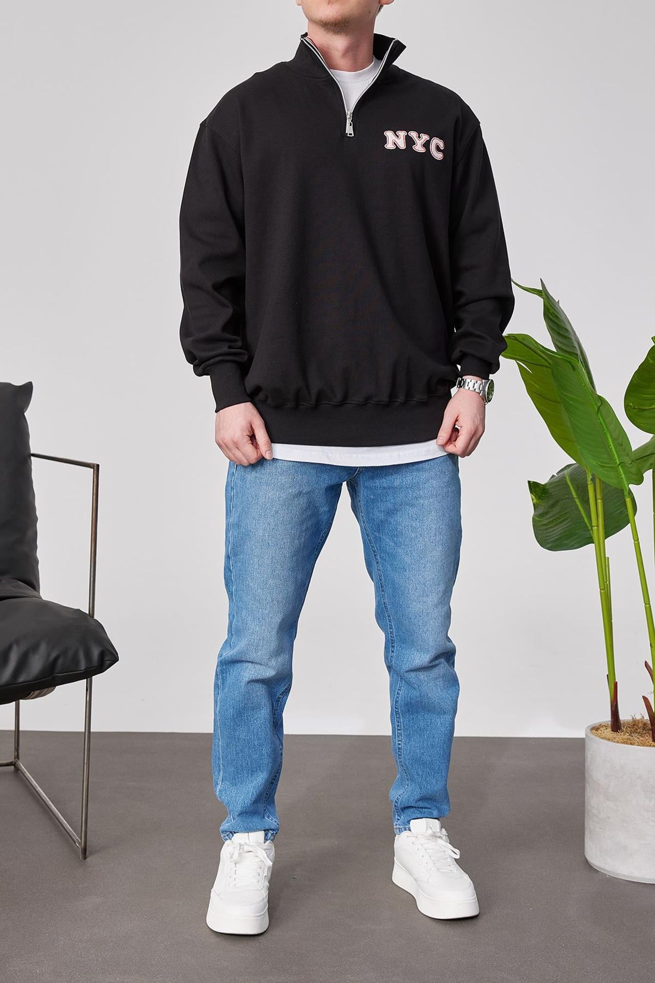 NOMARC Rahat Bisiklet Yaka Sweatshirt 1