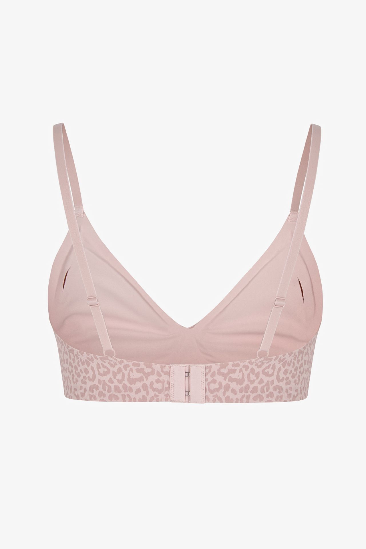 PENTI Invisible Ribbed Triangle Leopard Patterned Removable Padded Bra