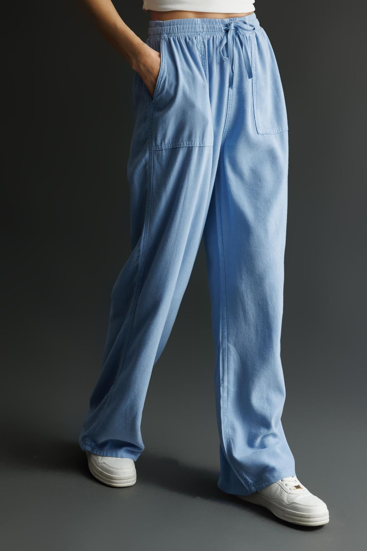 MIXRAY High Waist Wide Leg Palazzo Pants with Drawstring Waist 6