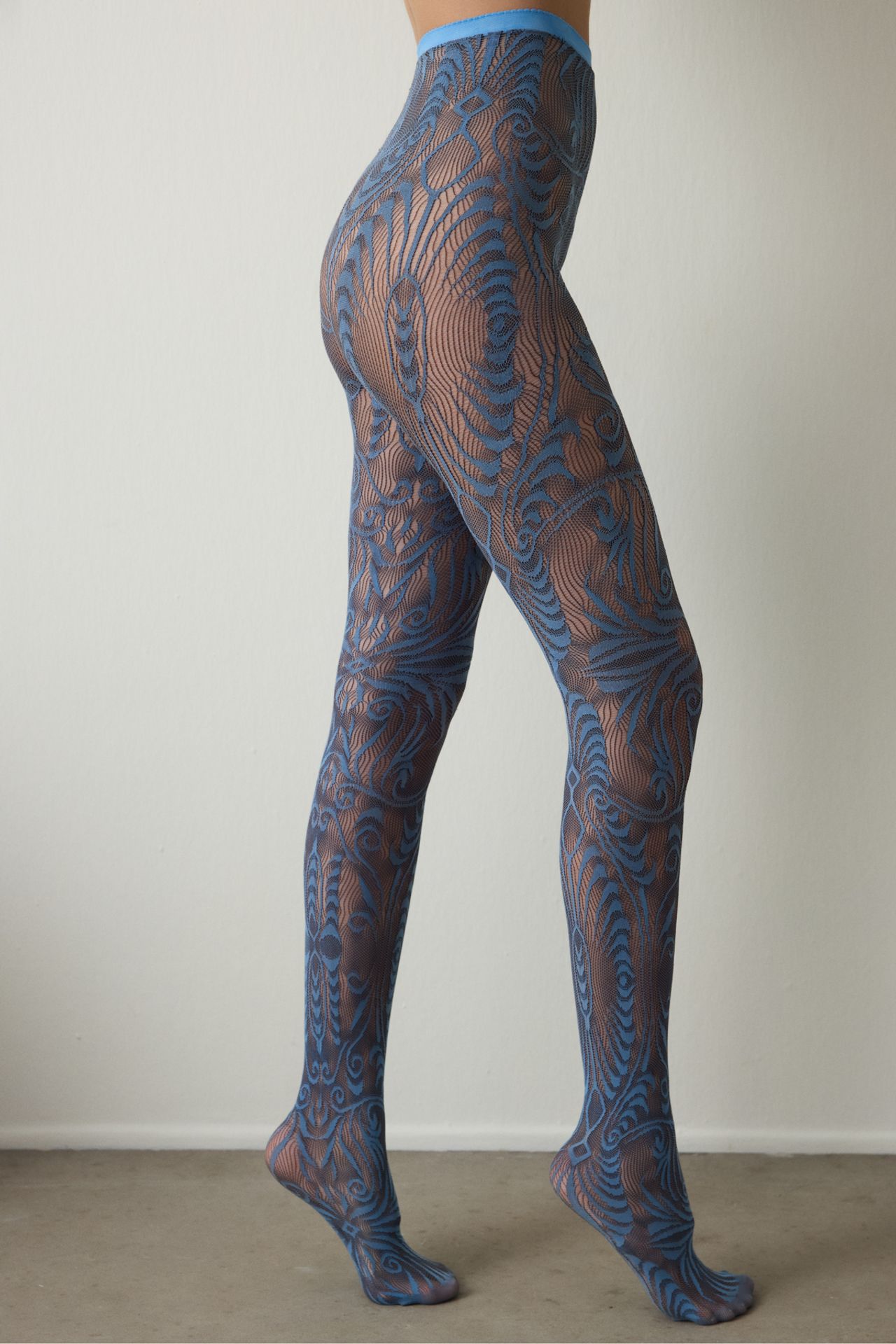 PENTI Pair Duo Mesh Pattern Denier Sheer Tights 1