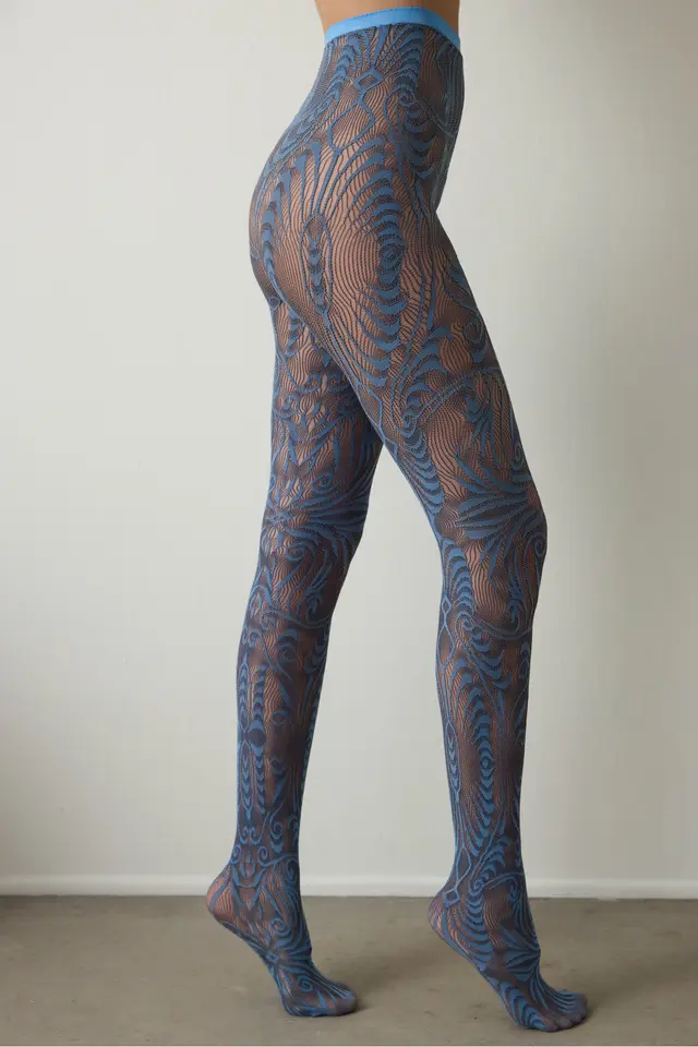 PENTI Pair Duo Mesh Pattern Denier Sheer Tights