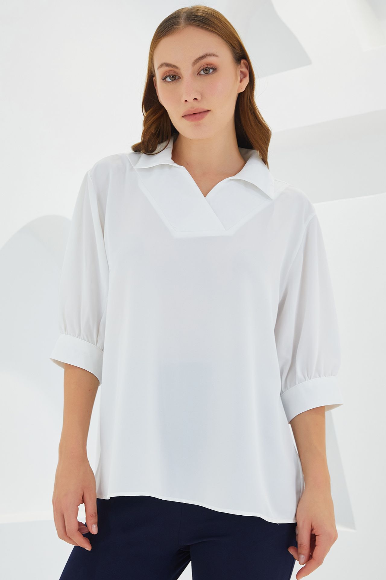 BDART Polo Collar Loose Fit Blouse 1