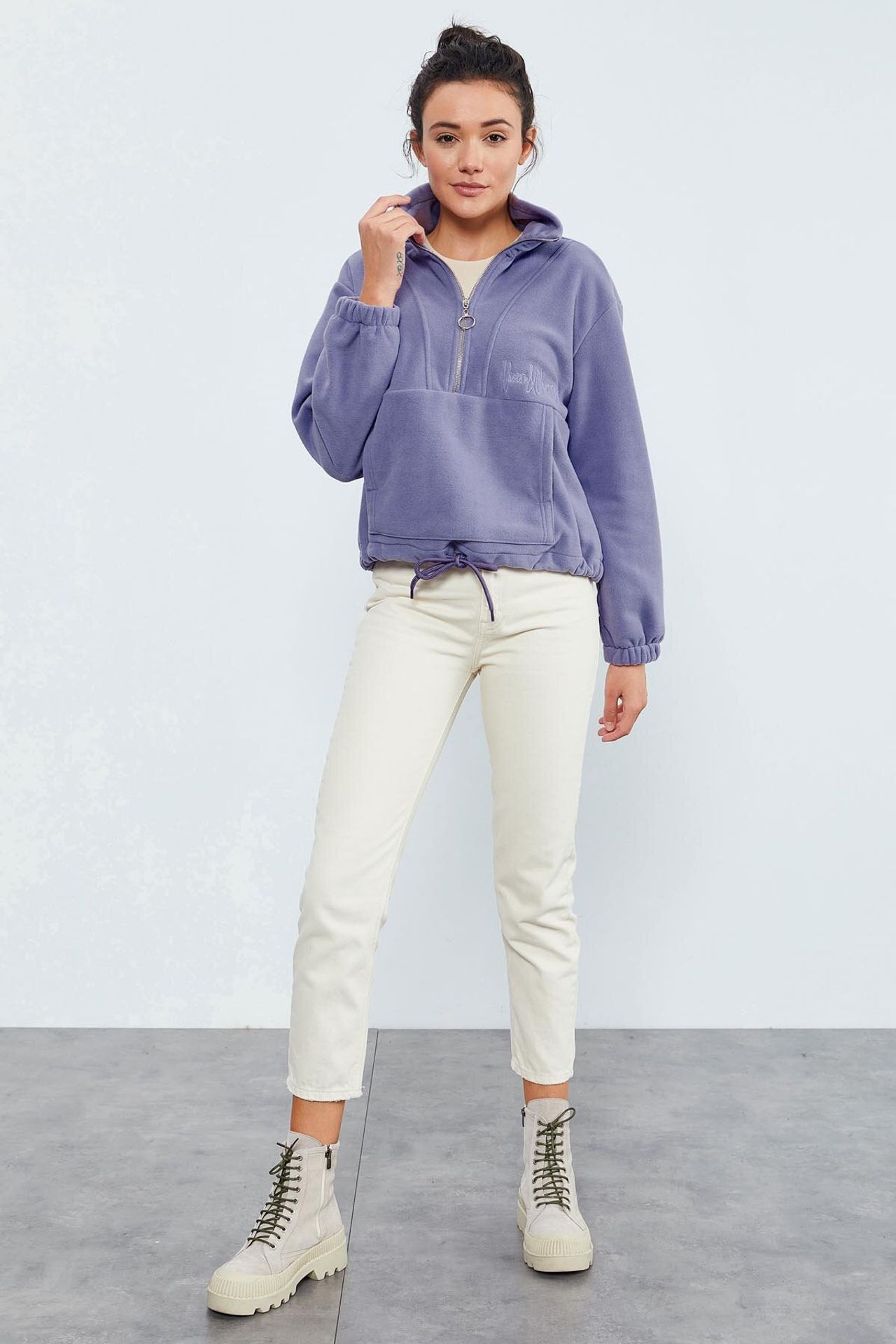 TOMMY Oversized Half-zip Plush Sweatshirt 2