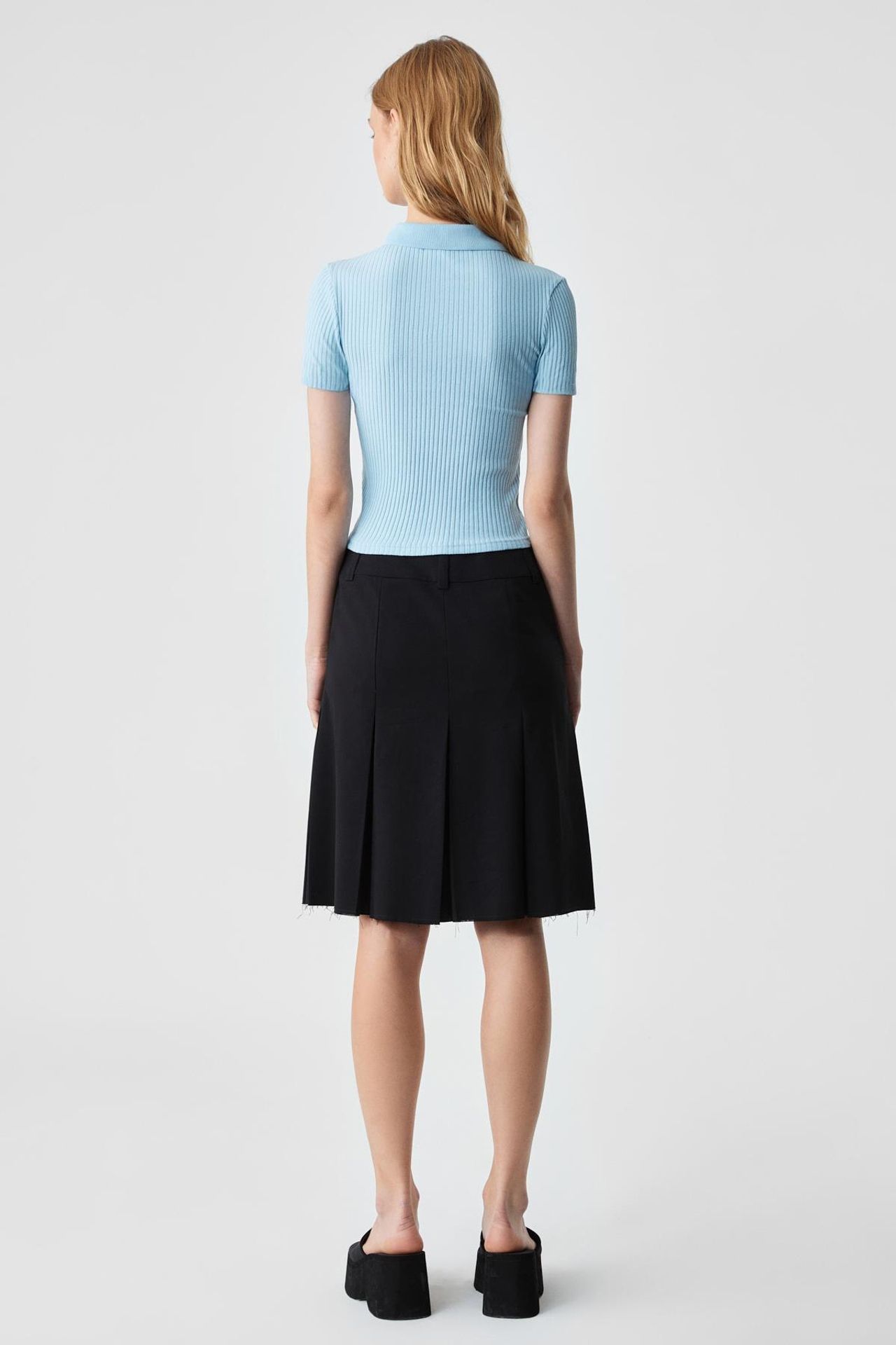 GRIMELANGE Slim Fit Ribbed Polo Blouse 6