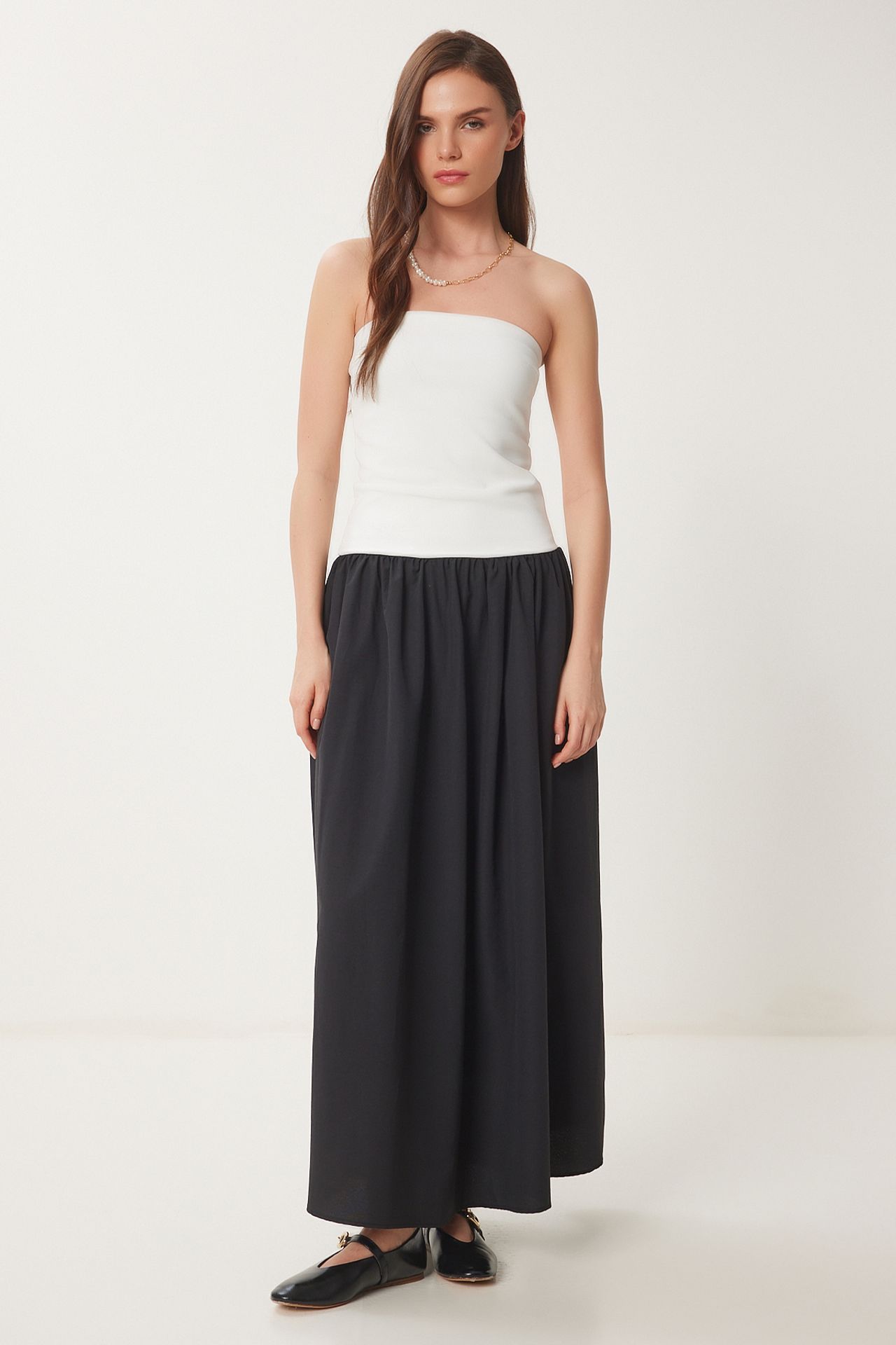 ISTANBUL Color Blocked Strapless Maxi Dress 2