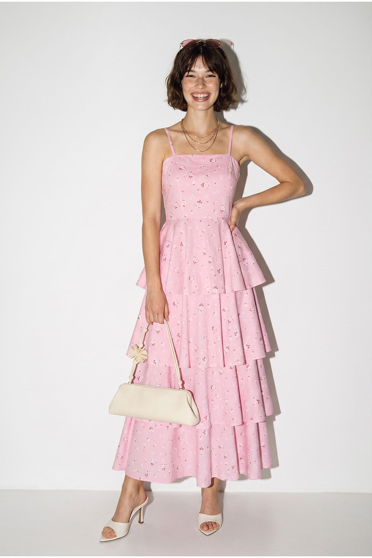 LUCCI Floral Chiffon Maxi Dress 3