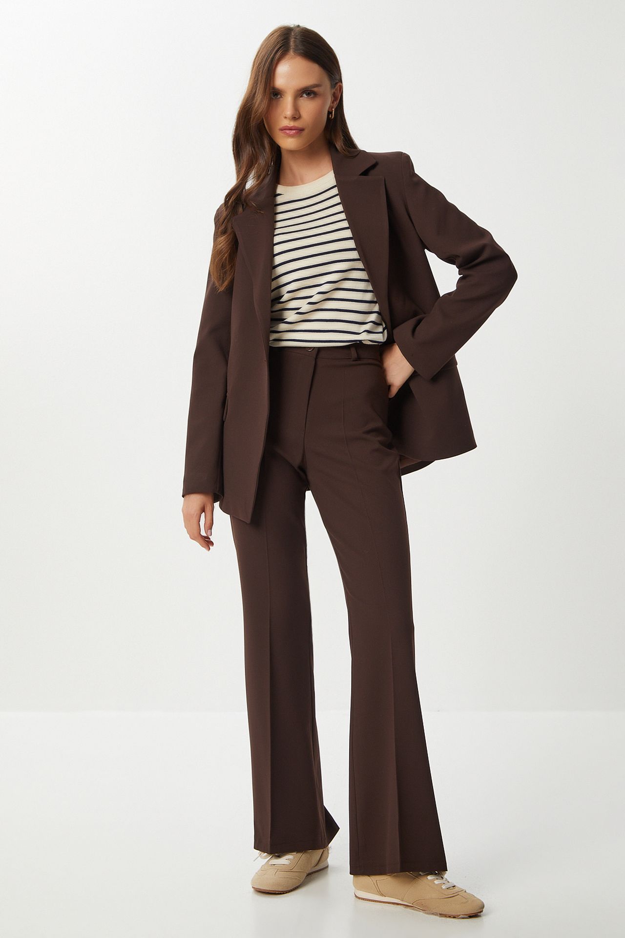 ISTANBUL High Waist Flare Pants with Zipper 3