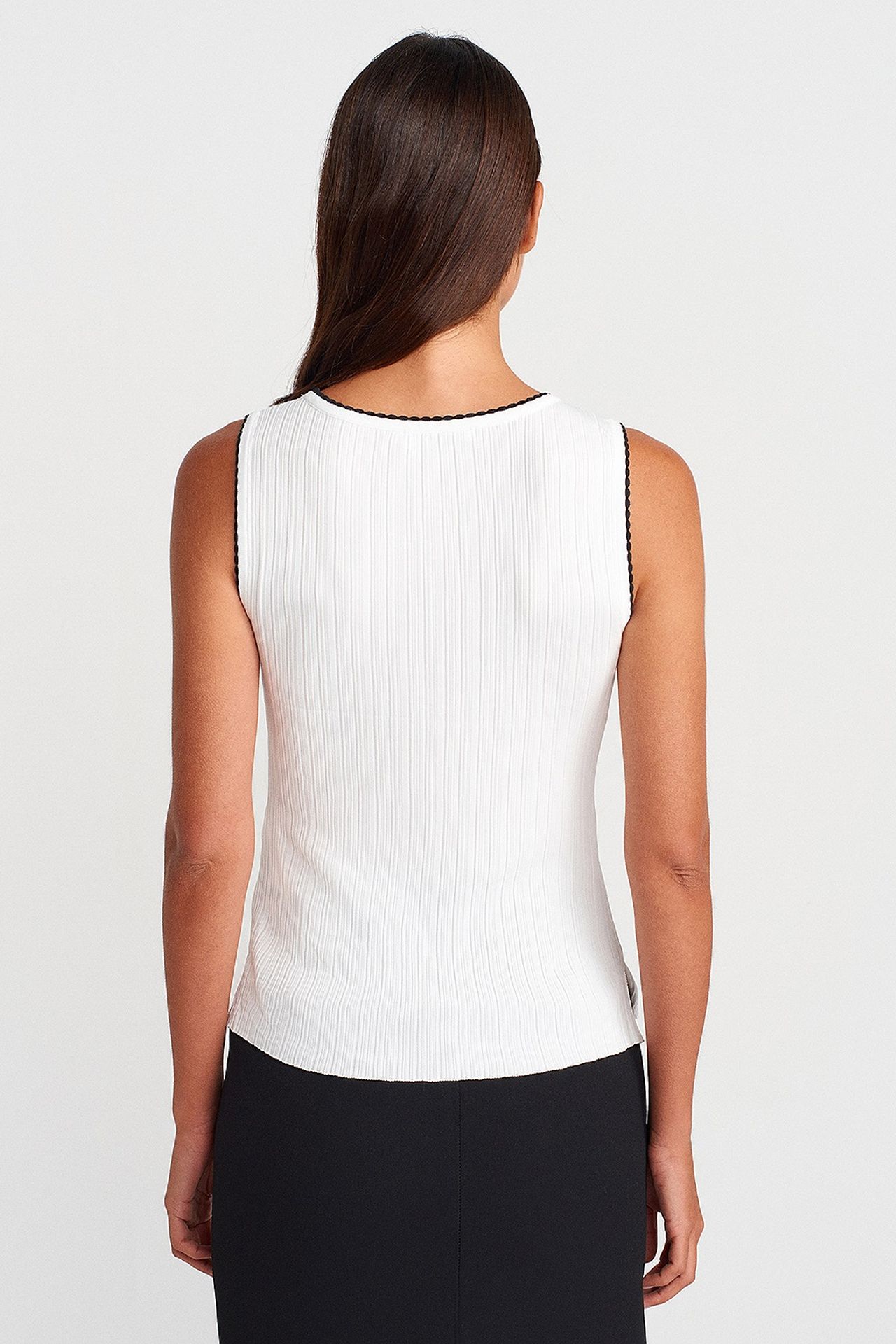 DILVIN Ribbed Sleeveless Boat Neck Blouse 2