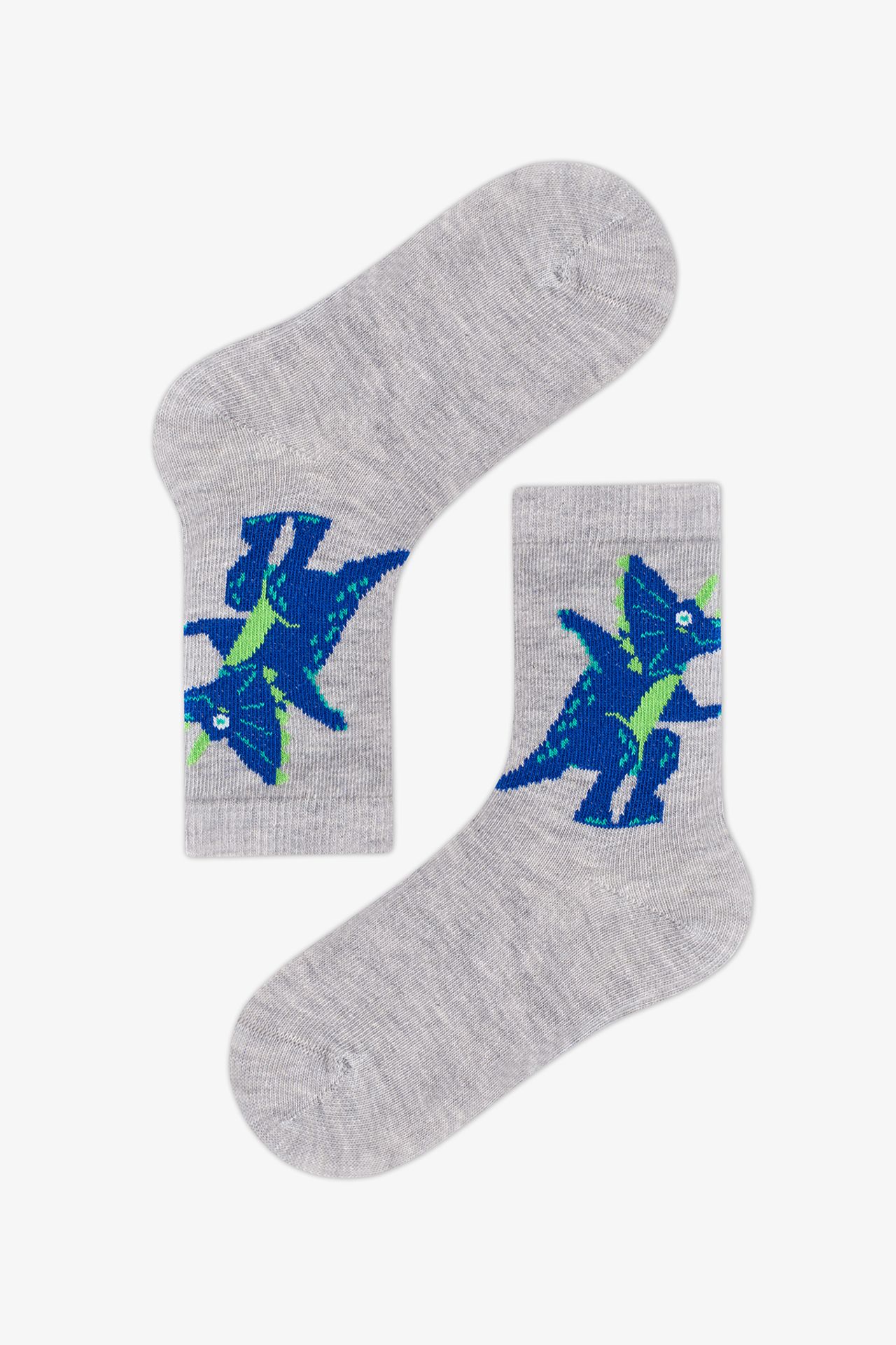 PENTI Boys' Dragon Dinosaur Pattern 2-Pack Crew Socks 2