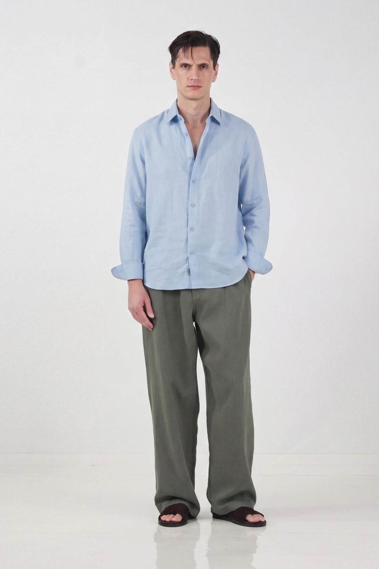 GIESTO Men's Oversized Linen Blend Shirt 2