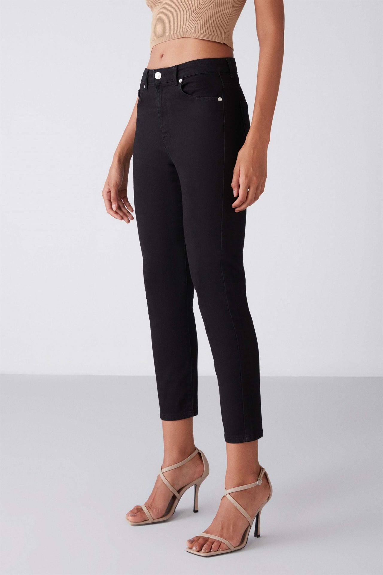 GRIMELANGE Mid Waist Skinny Capri Jeans 4